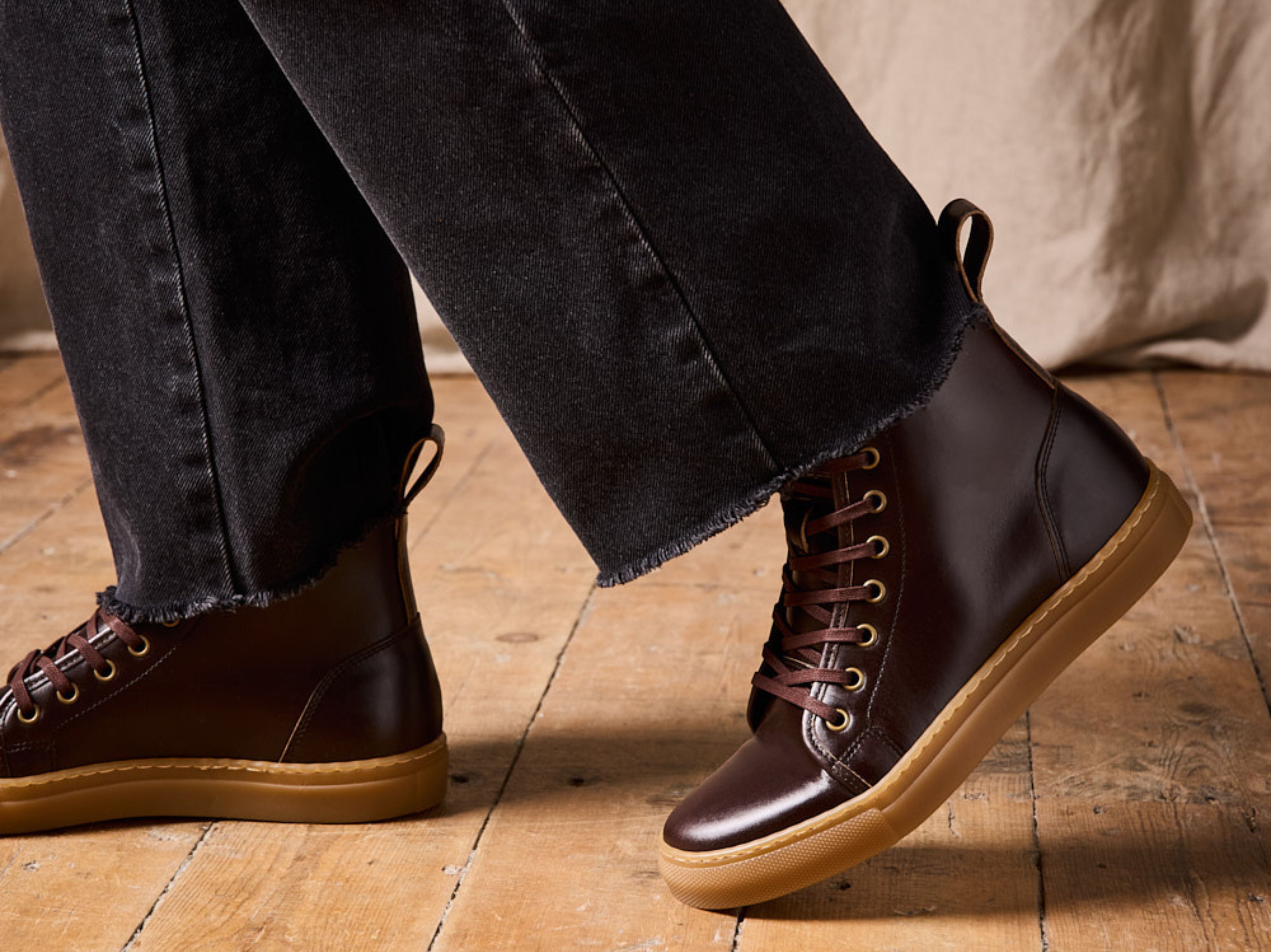 EYAM High Top Sneaker - Charles F Stead Beaumont Dark Brown (Womens) - GORAL