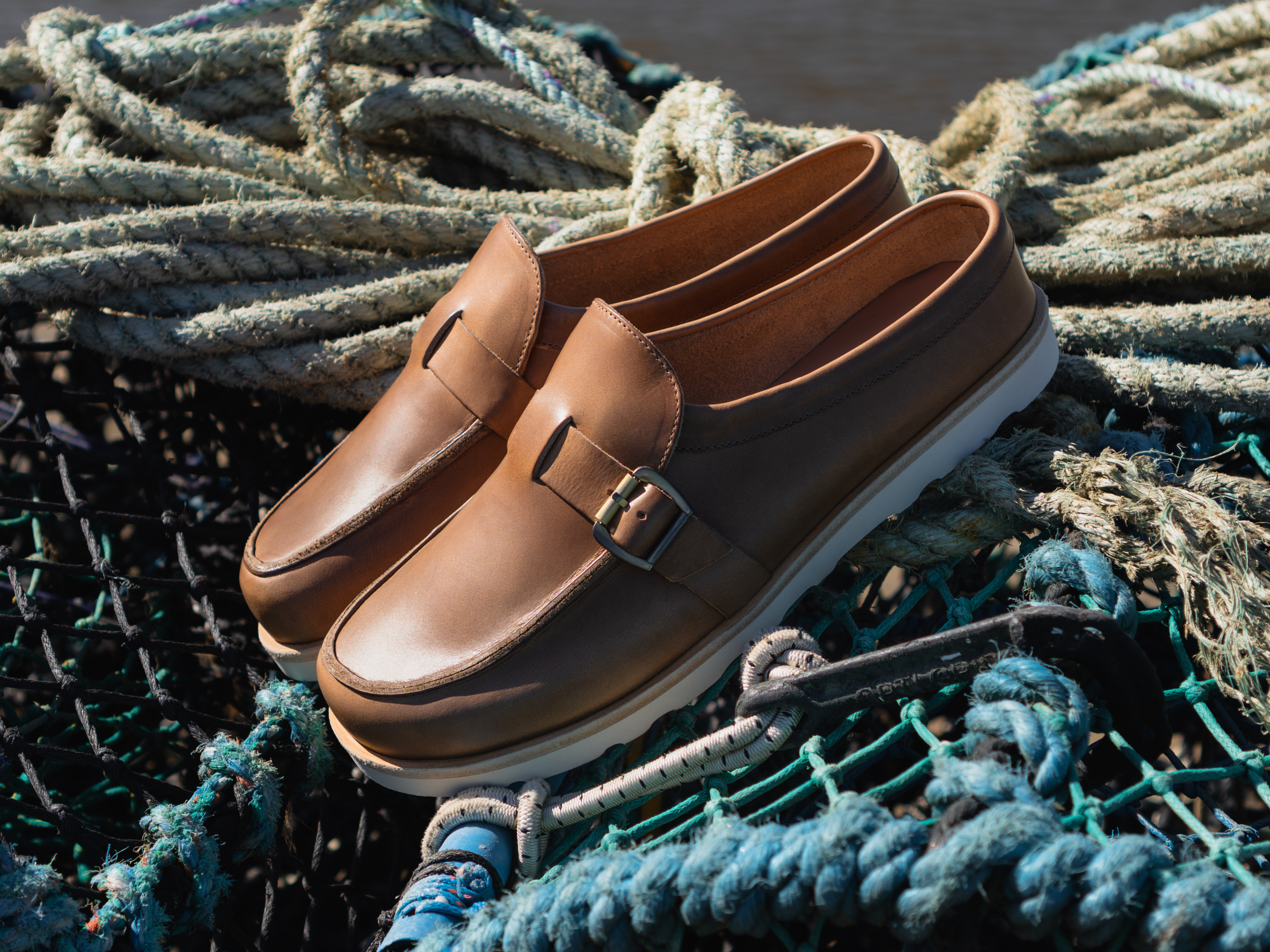 MEERS Barefoot Mules - Natural Horween Chromexcel Leather