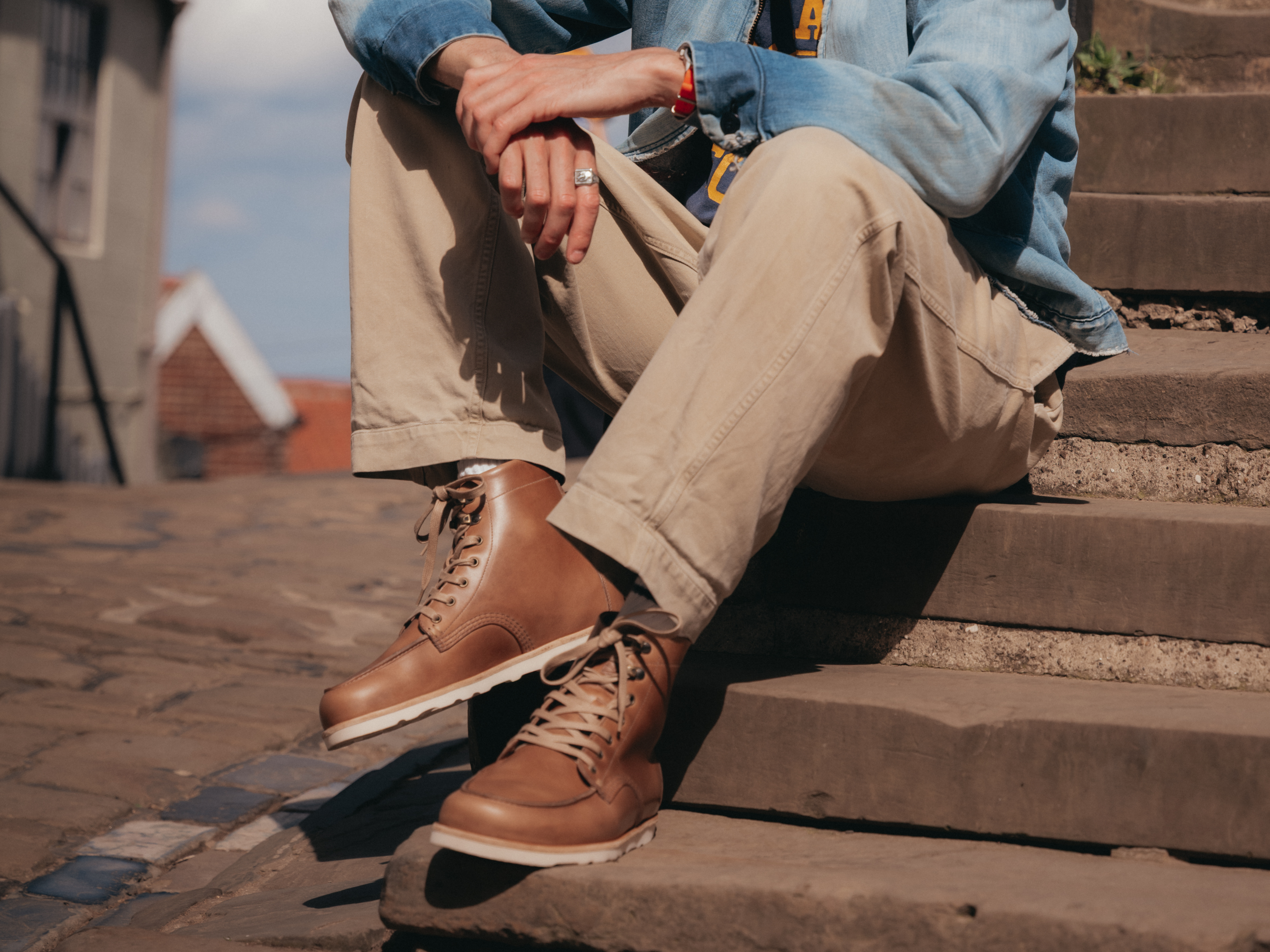 Barefoot Apron Boot - Natural Horween Chromexcel Leather - GORAL
