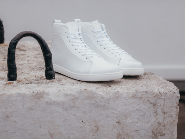 WALKLEY Barefoot High Top White Calfskin Leather Sneaker - GORAL