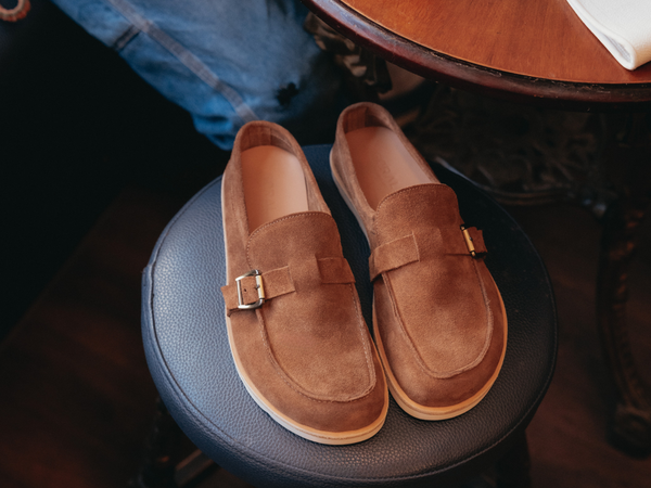 MEERS Barefoot Mules - Chestnut Go Rain Suede Leather