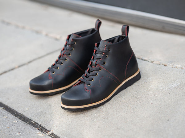 Rose Anvil X GORAL Monkey Boots - Blood Core Leather Black - GORAL