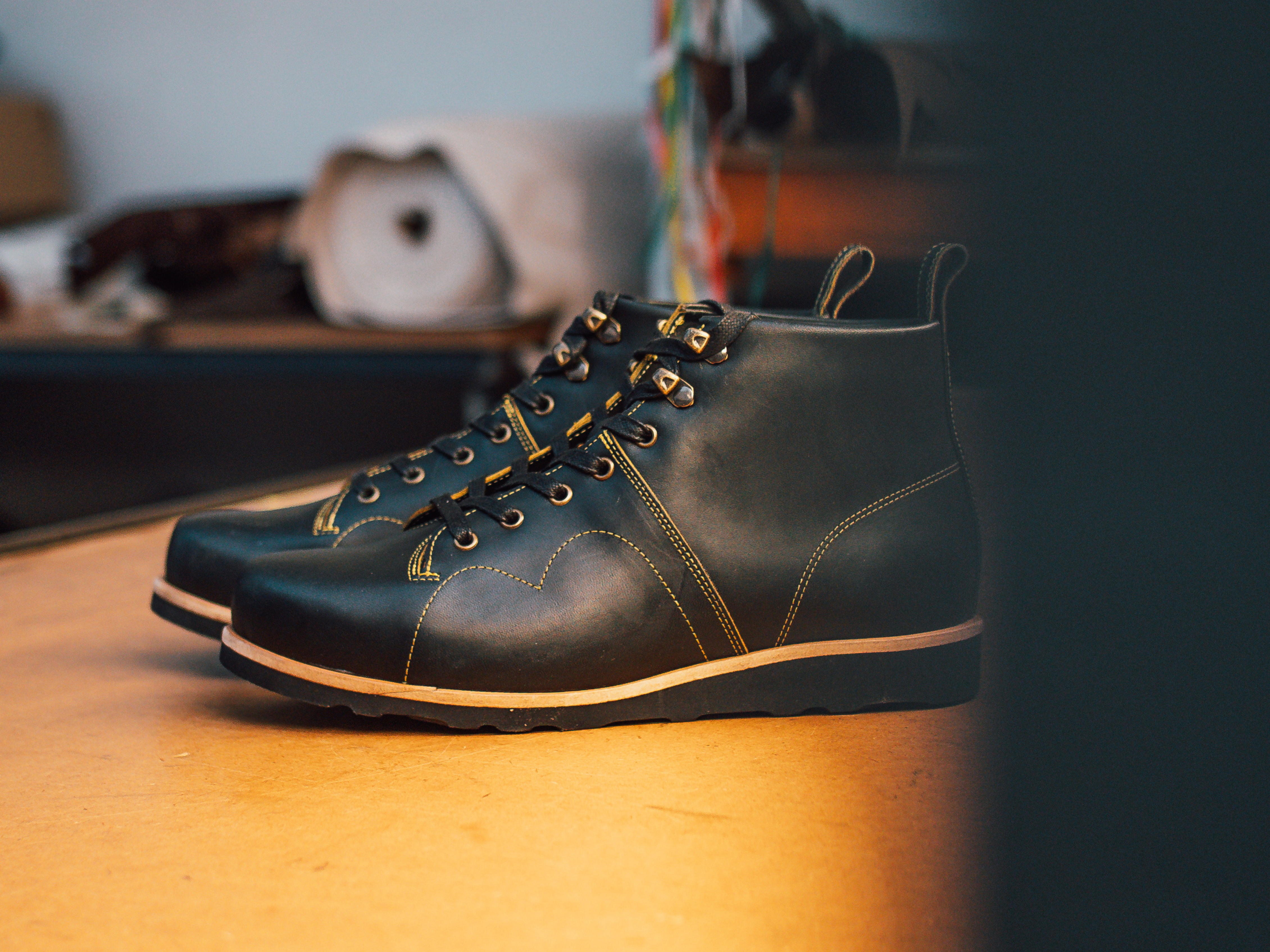 Rose Anvil X GORAL Monkey Boots - Yellow Blood Core Leather Black - PRE ORDER