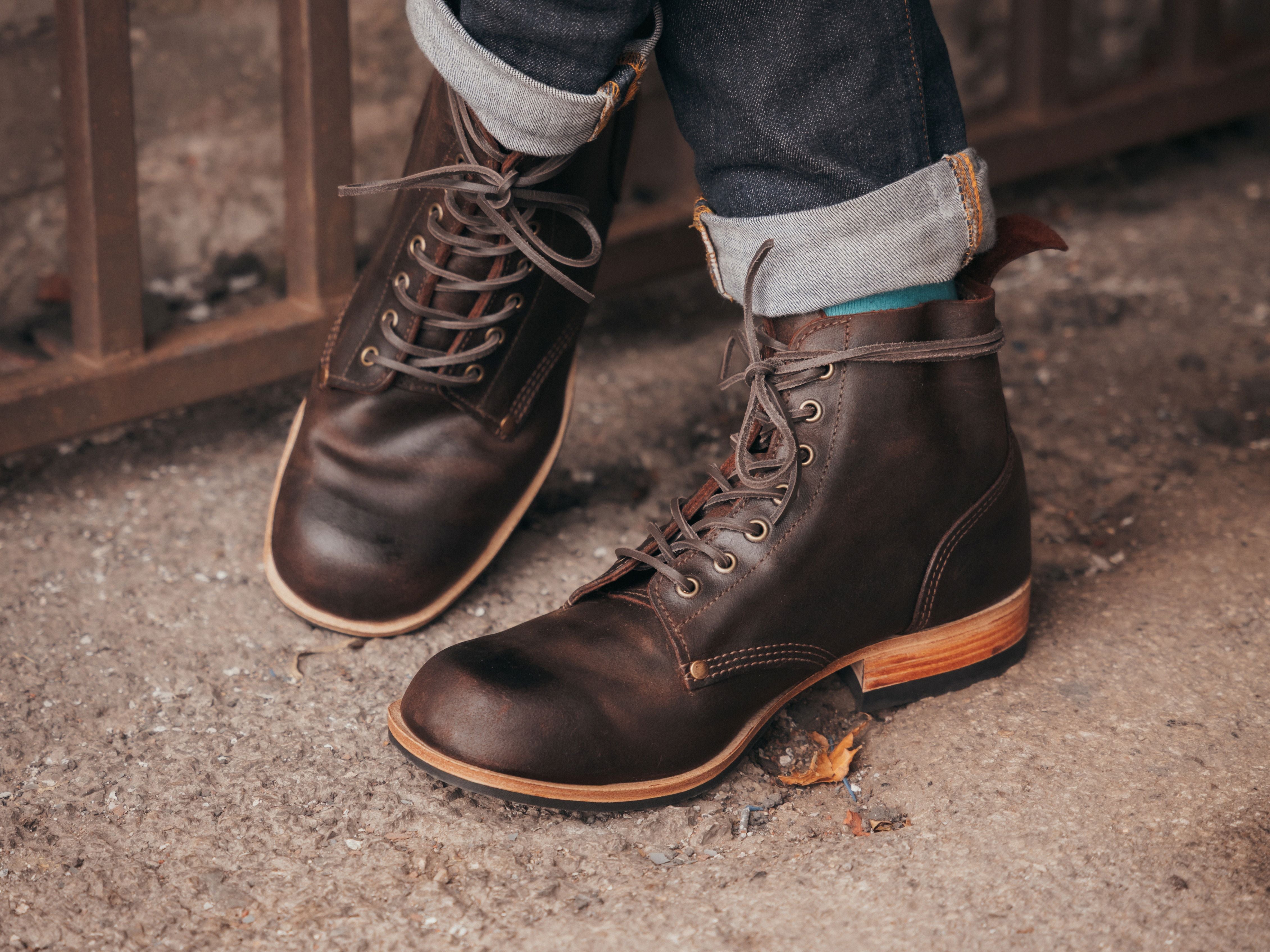 Bradwell WW1 Replica Brass Wire Construction Boot Waxy Commander Dark Brown Snuff PRE-ORDER - GORAL