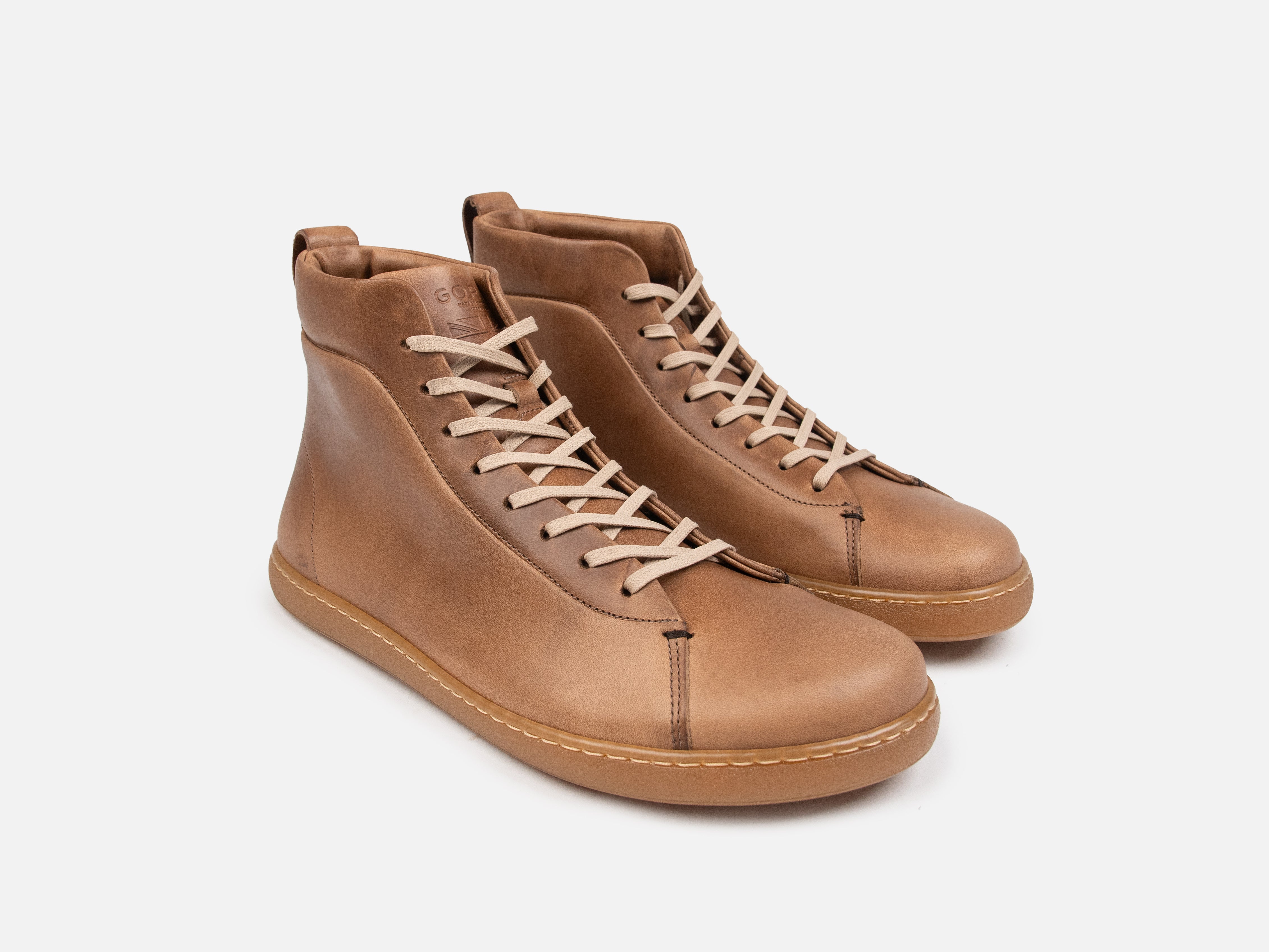 WALKLEY Barefoot High Top Horween Natural Leather Sneaker - GORAL
