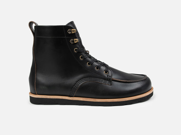 Barefoot Apron Boot - Black Horween Chromexcel Leather - GORAL