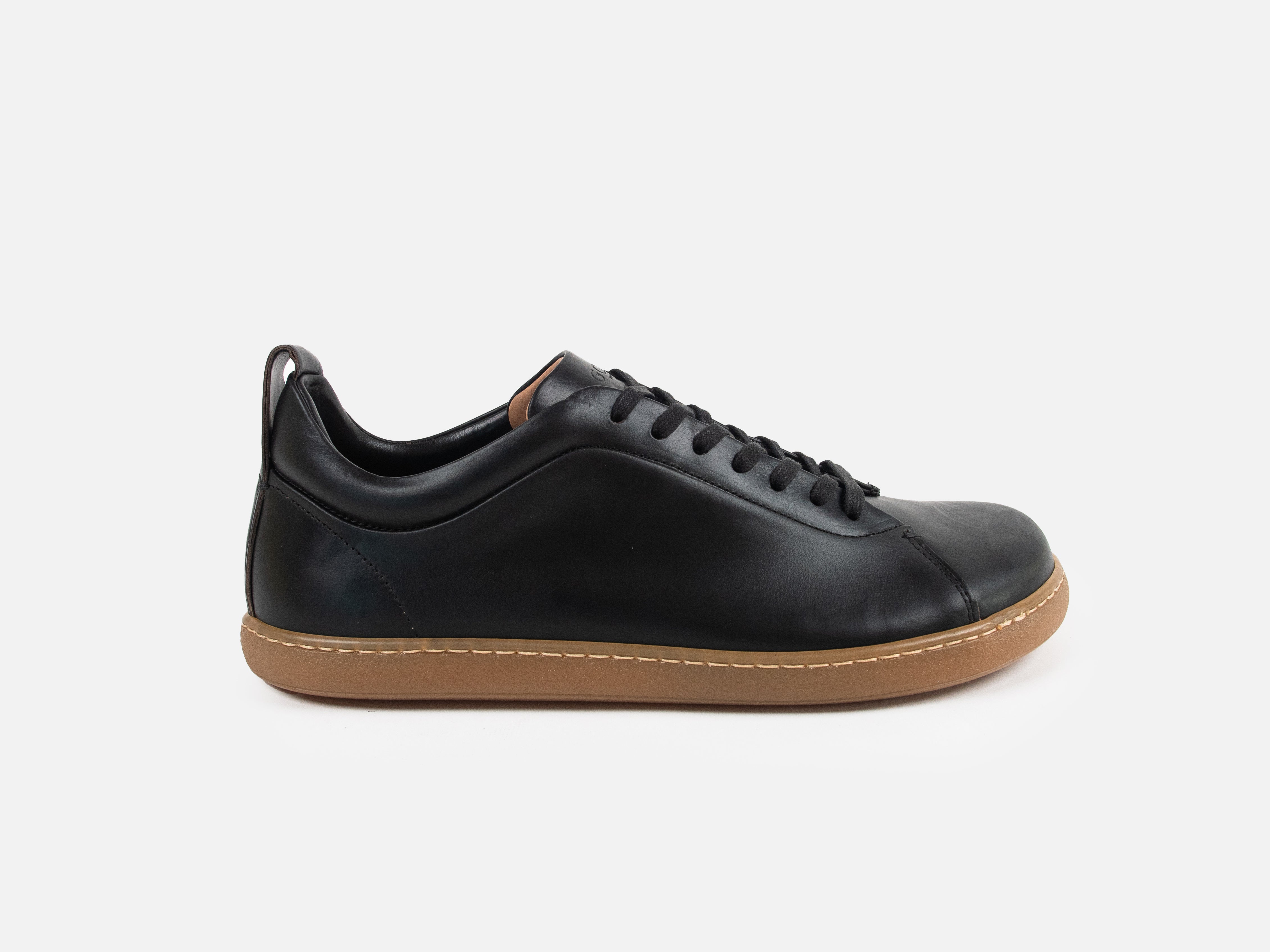 WALKLEY Barefoot Low Top Horween Black Leather Sneaker - Ready To Ship - GORAL