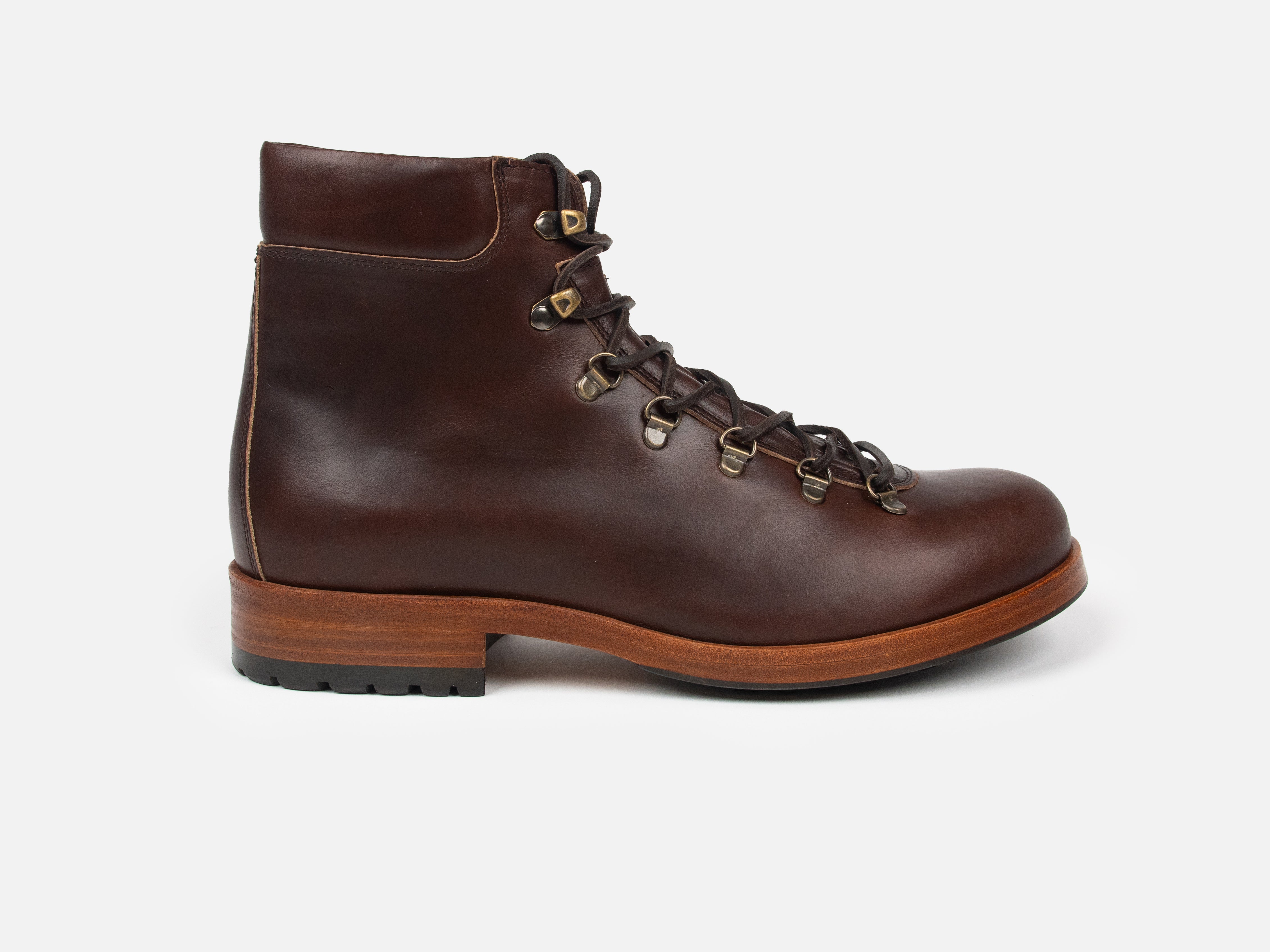 The HAROLD Hiking Boot - Horween Dark Brown Leather - GORAL