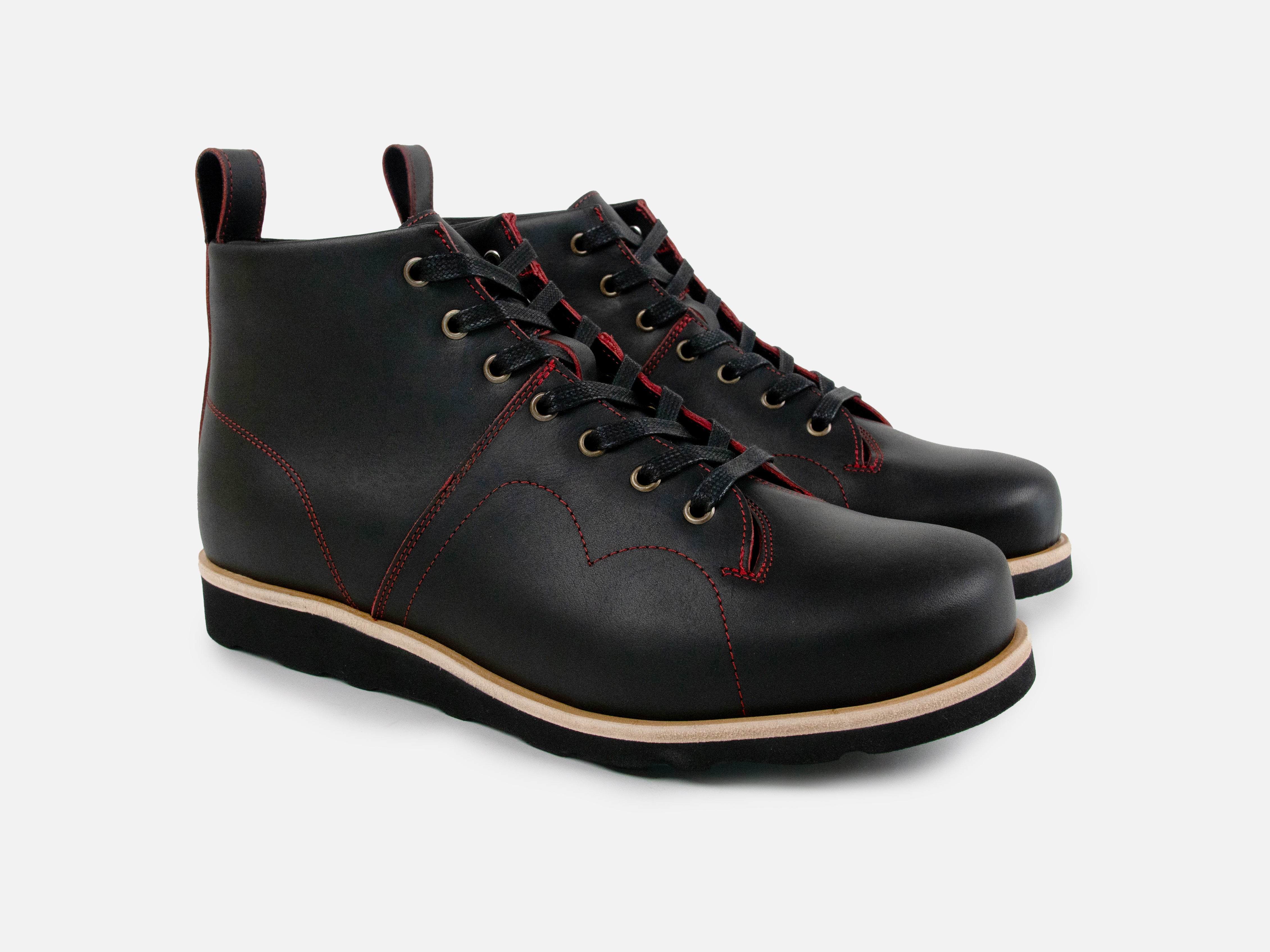 Rose Anvil X GORAL Monkey Boots - Blood Core Leather Black - PRE ORDER - GORAL