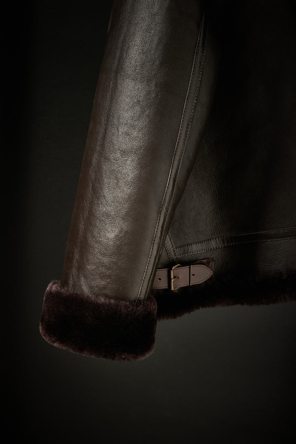 Rose Anvil X GORAL Shearling Aviator Jacket Horween Chromexcel Leather Dark Brown PRE ORDER - GORAL
