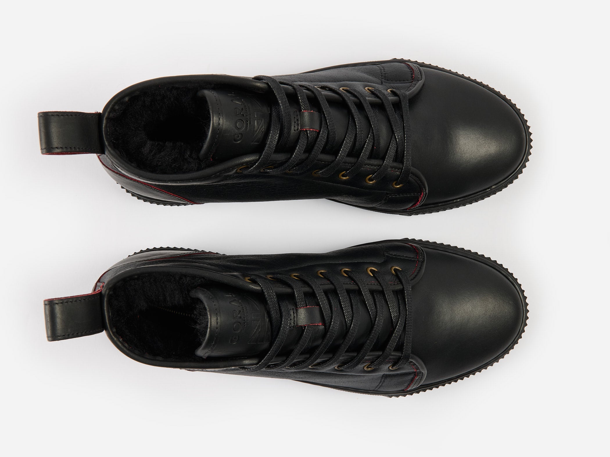 Rose Anvil x GORAL MUGGS 2.0 High Top Shearling Sneakers - Blood Core Leather Winter Sole PRE-ORDER - GORAL