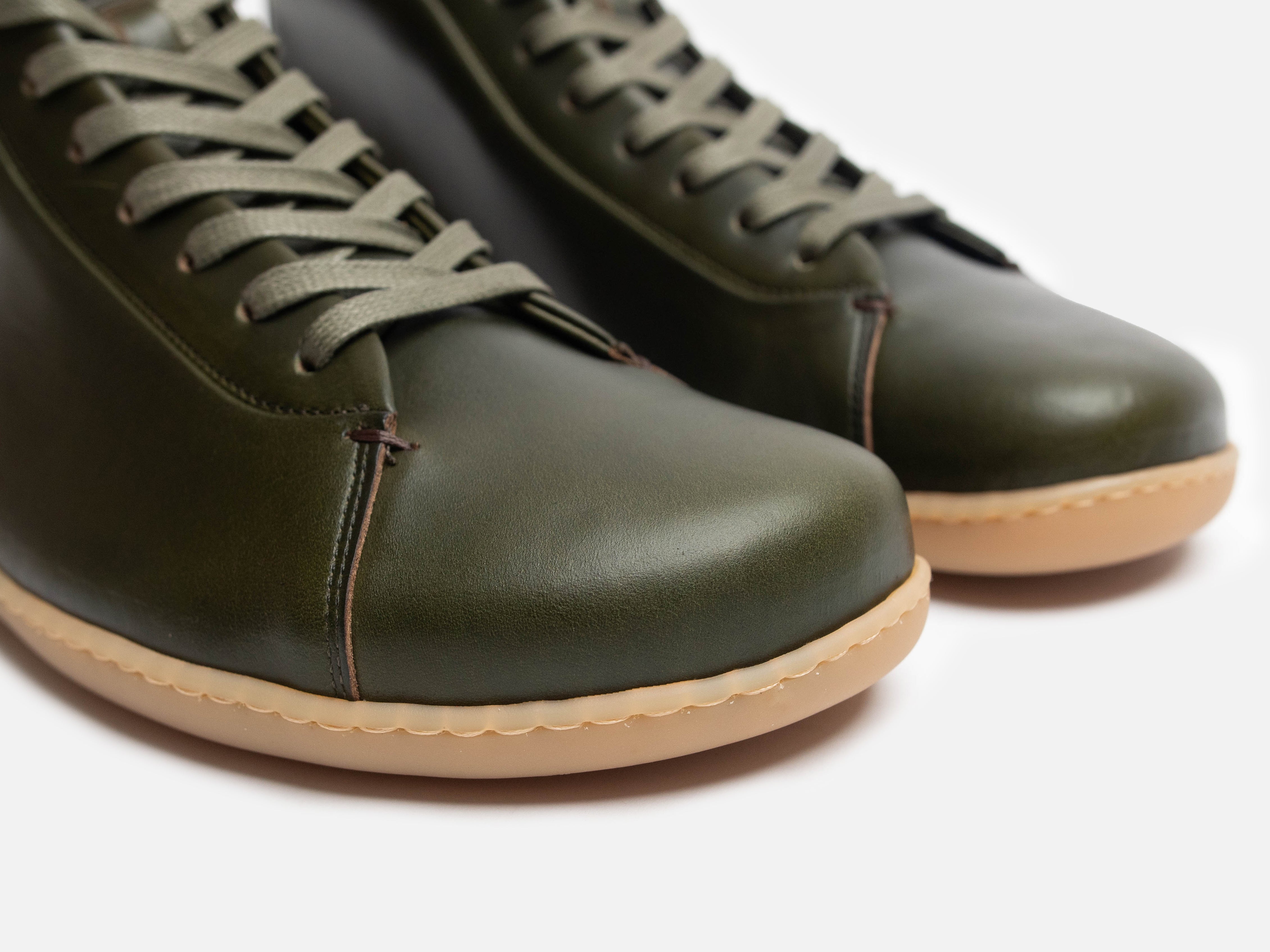 Rose Anvil X GORAL SMUGS Barefoot High Top Horween Forest Green Leather Sneaker PRE-ORDER - GORAL