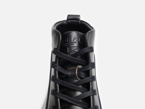Rose Anvil X GORAL SMUGS Barefoot High Top Horween Black Leather Sneaker PRE-ORDER - GORAL