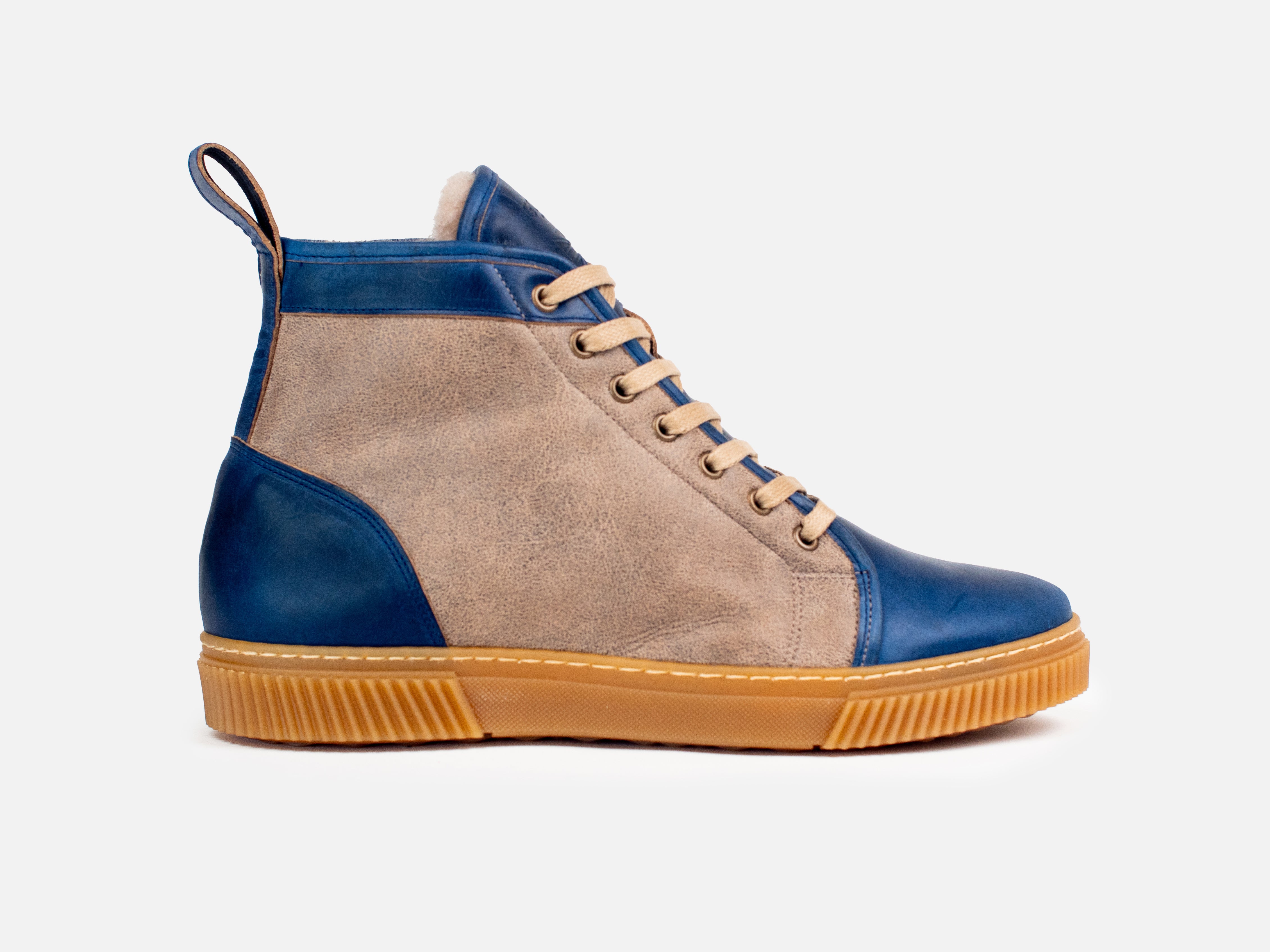 MUGGS 2.0 Rose Anvil x GORAL High Top Shearling Sneakers - Horween Ink & Natural Leather PRE-ORDER
