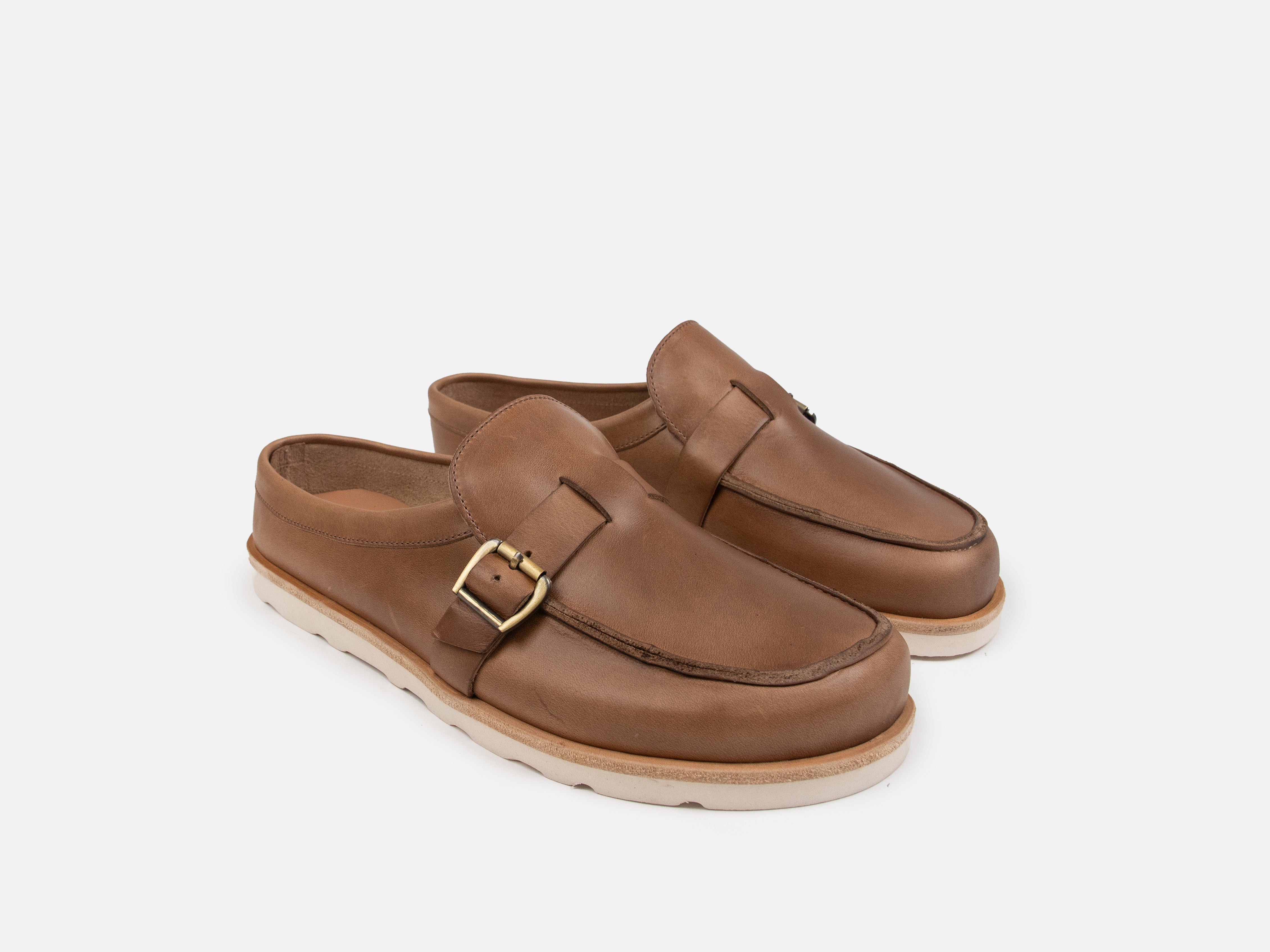 Barefoot Mules - Natural Horween Chromexcel Leather - GORAL