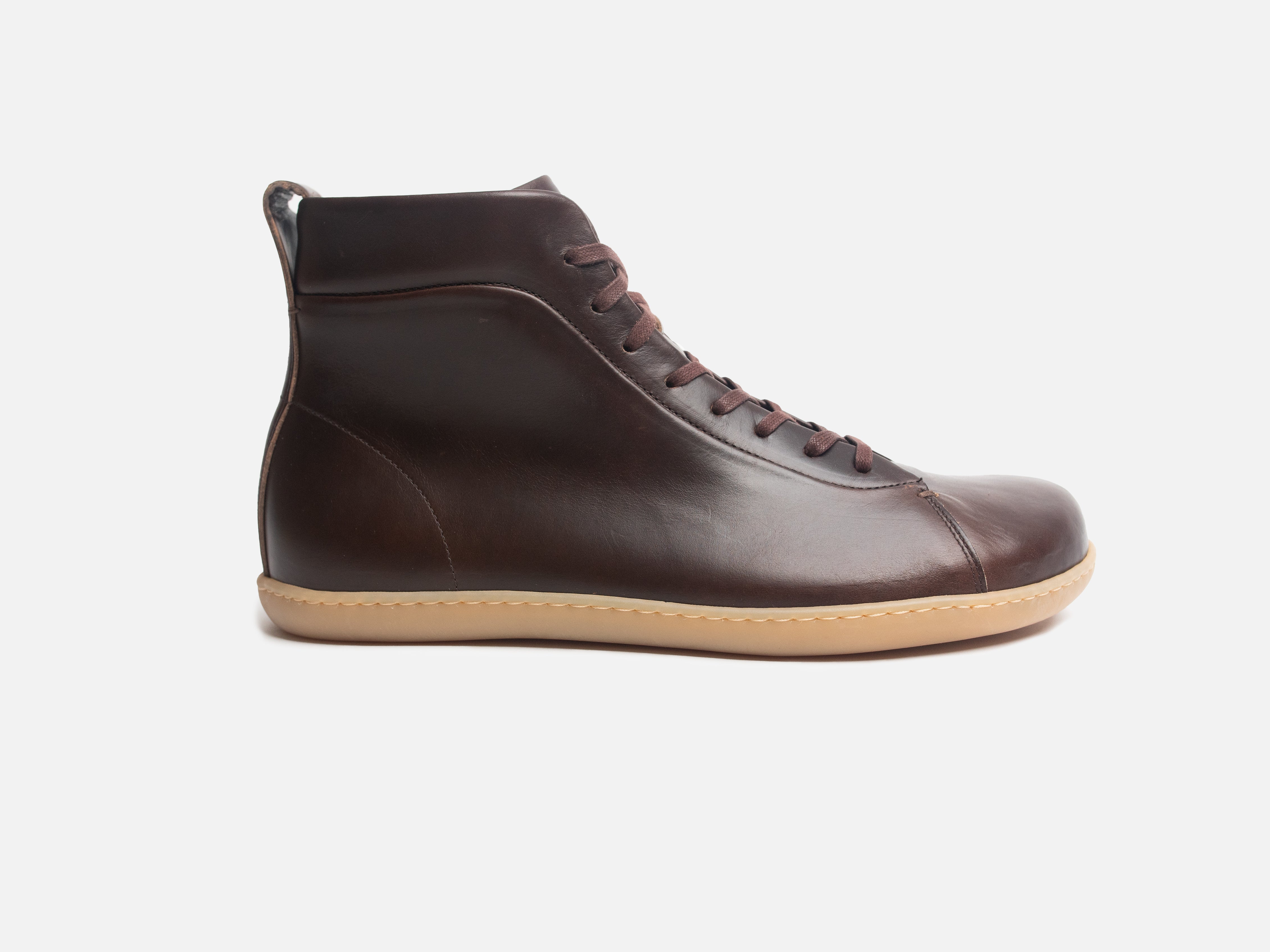 Rose Anvil X GORAL SMUGS Barefoot High Top Horween Dark Brown Leather Sneaker PRE-ORDER - GORAL