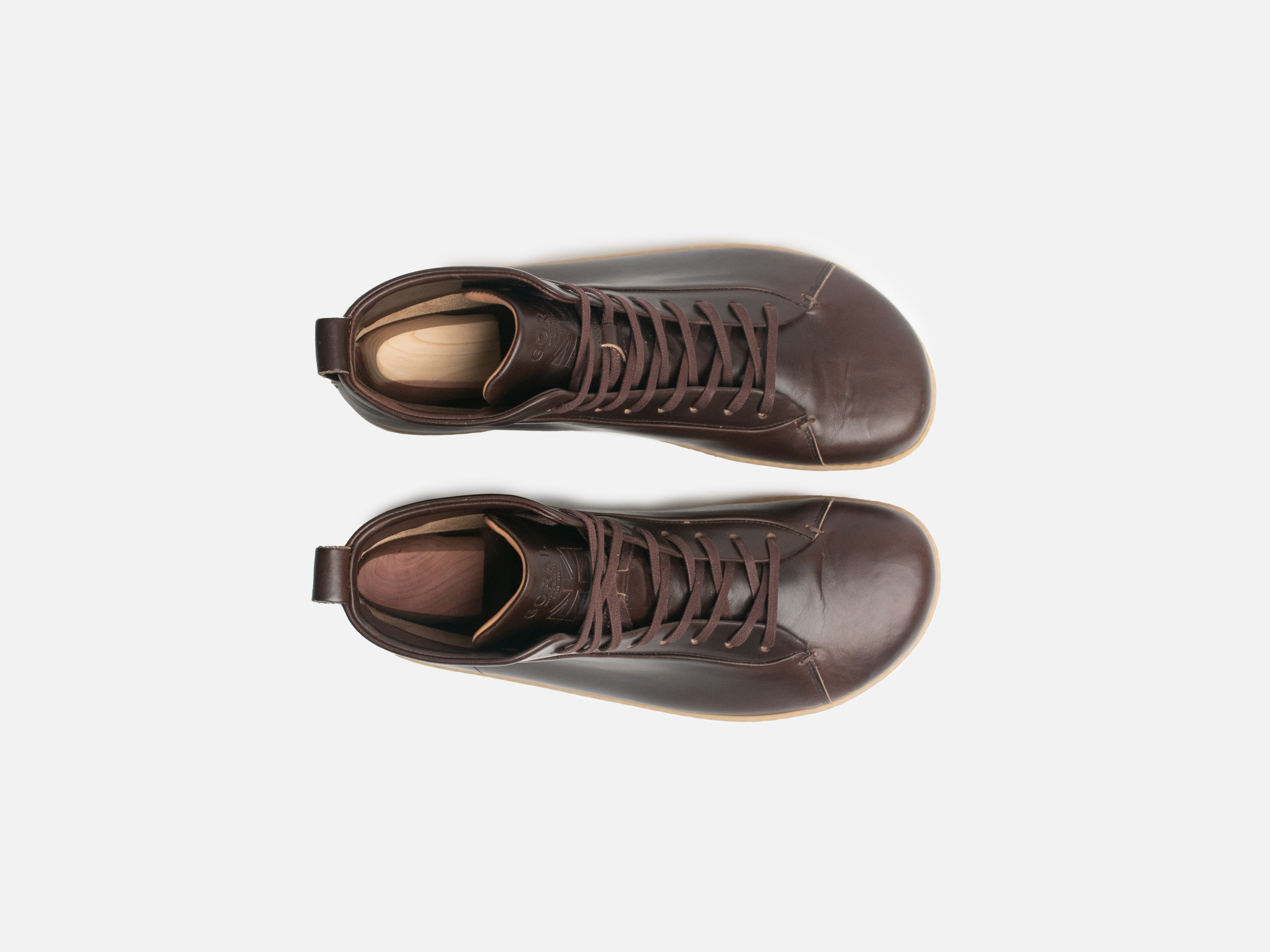 Rose Anvil X GORAL SMUGS Barefoot High Top Horween Dark Brown Leather Sneaker PRE-ORDER - GORAL