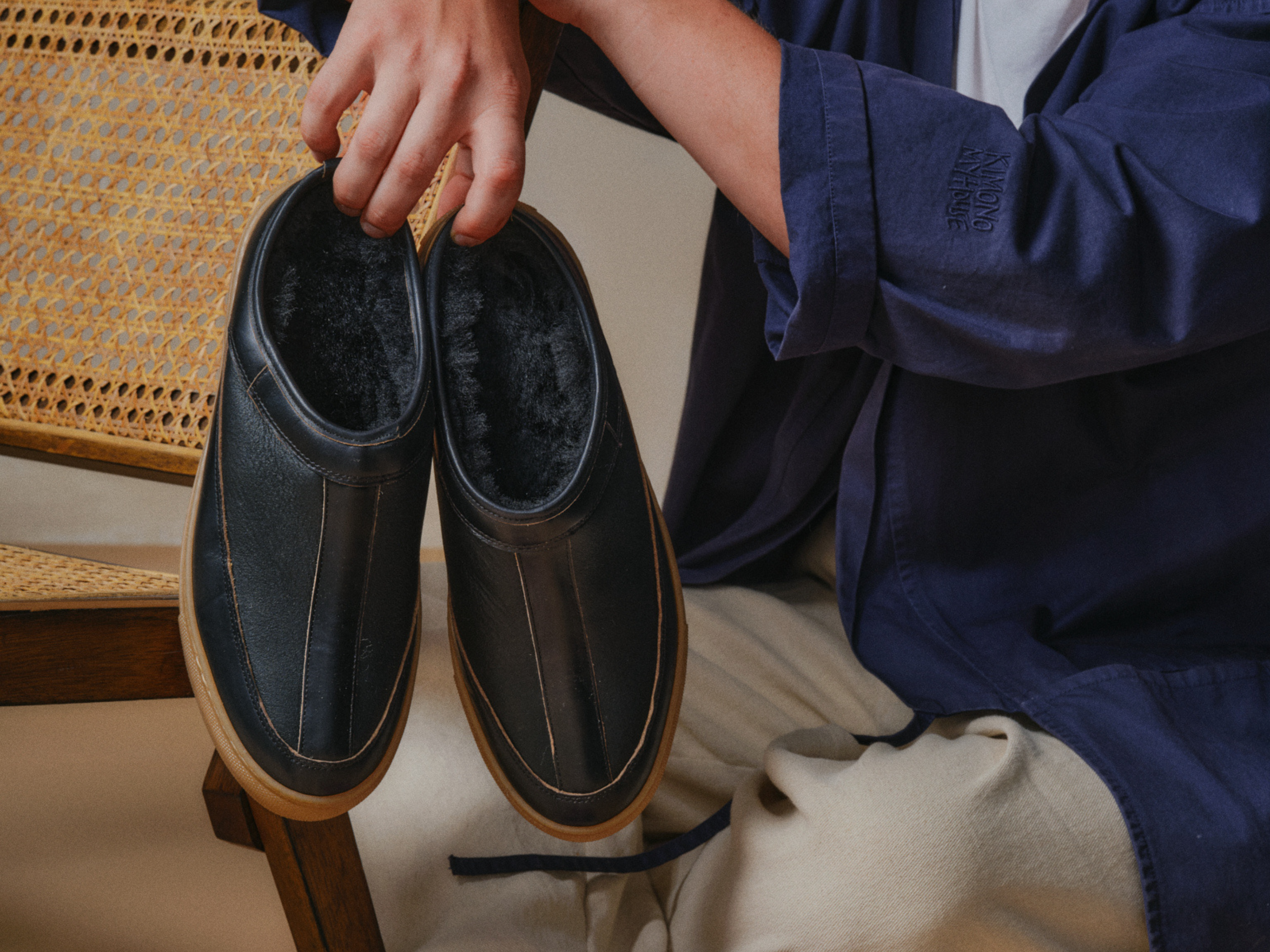 Rose Anvil x GORAL SLUGGS Slip On Shoes - Horween Black Leather PRE-ORDER - GORAL