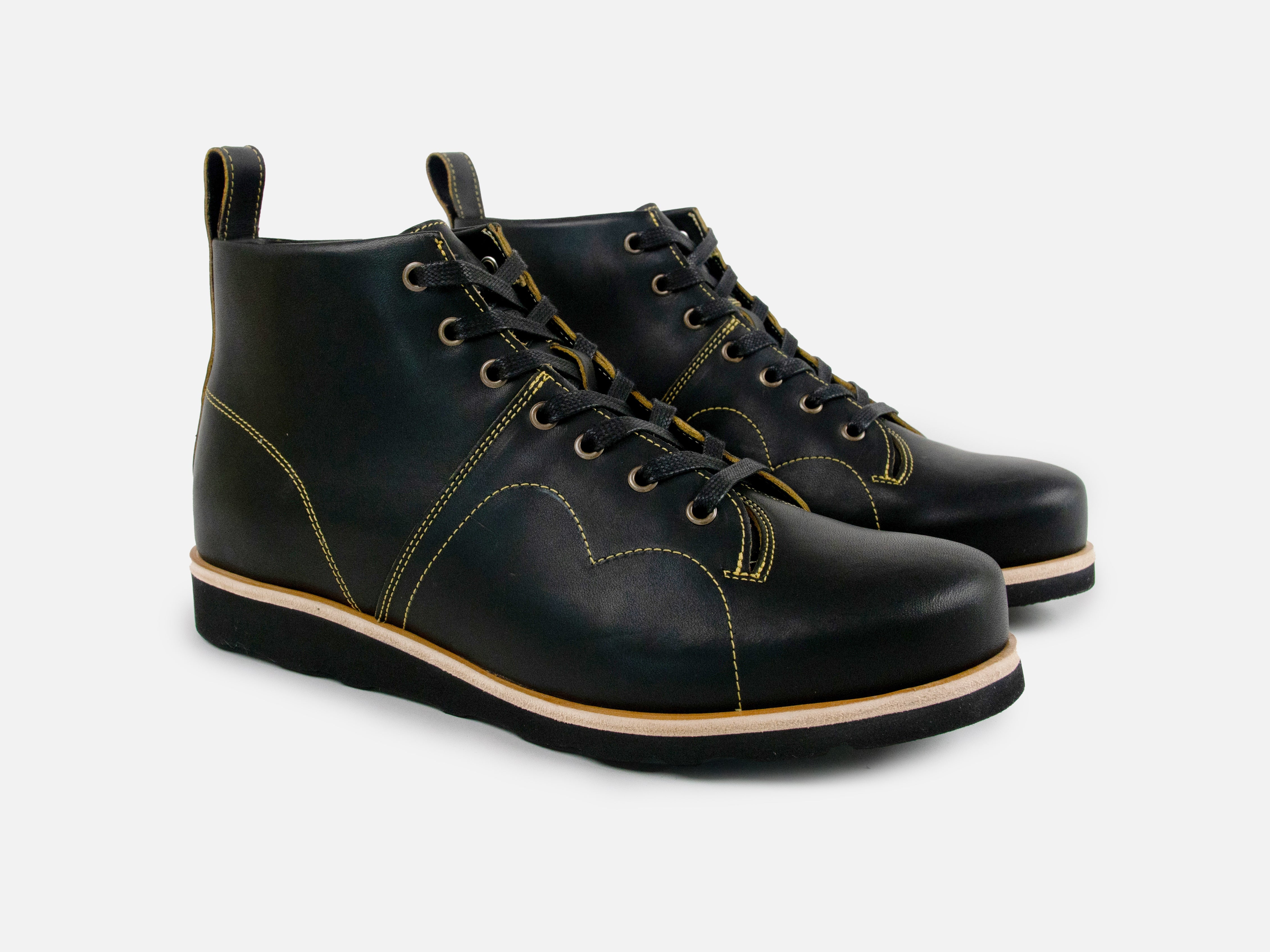 Rose Anvil X GORAL Monkey Boots - Yellow Blood Core Leather Black - PRE ORDER