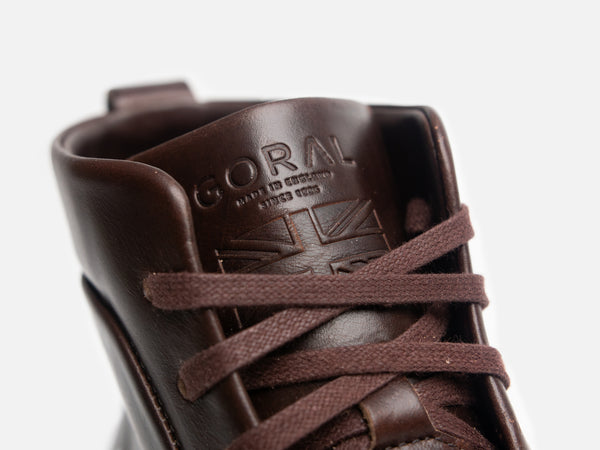 Rose Anvil X GORAL SMUGS Barefoot High Top Horween Dark Brown Leather Sneaker PRE-ORDER - GORAL