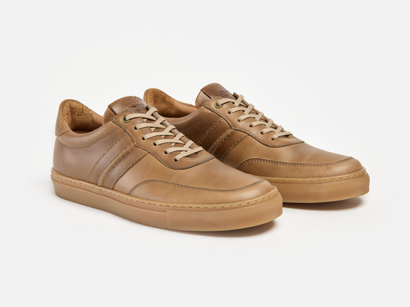 The Boulsover Low Top Sneakers - Horween Chromexcel Natural Brown Leather