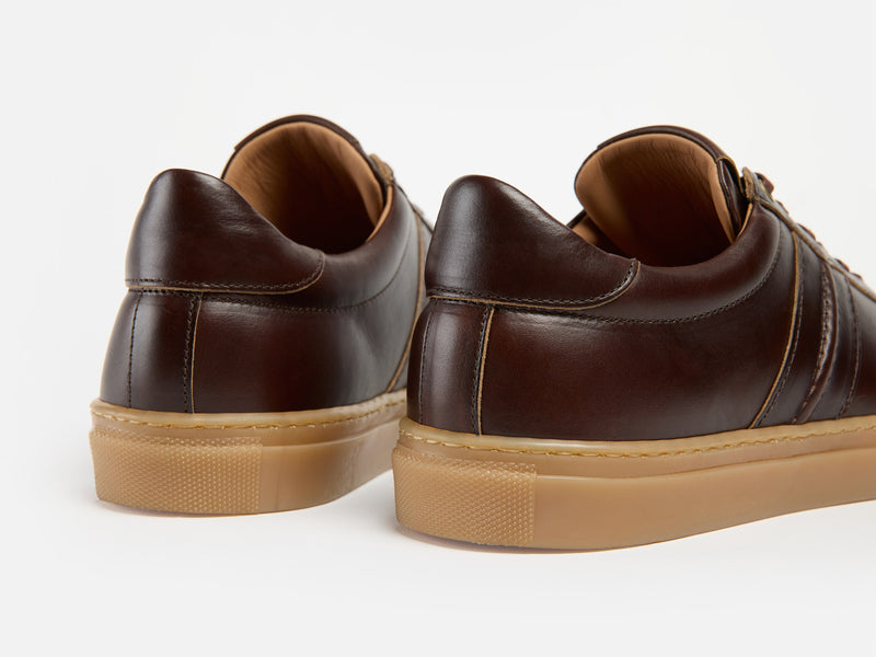 The Boulsover Low Top Sneakers - Horween Chromexcel Dark Brown Leather