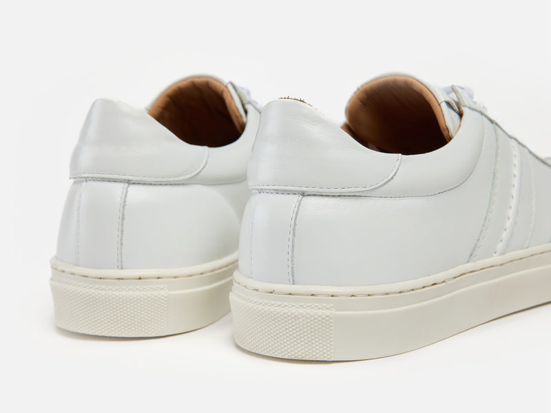 The Boulsover Low Top Sneakers - White Calfskin Nappa Leather