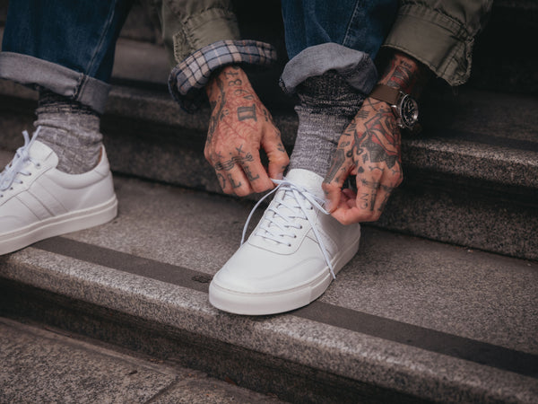 The Boulsover Low Top Sneakers - White Calfskin Nappa Leather