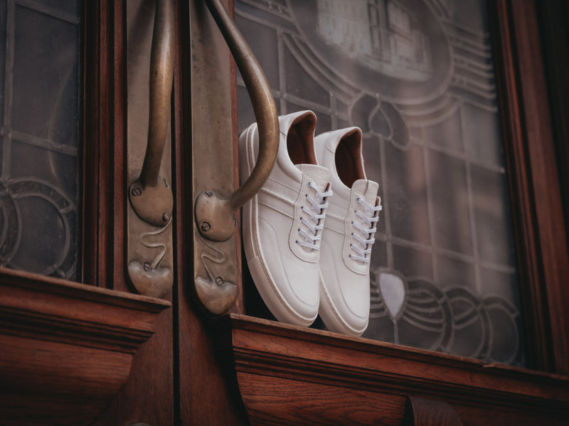 The Boulsover Low Top Sneakers - White Calfskin Nappa Leather