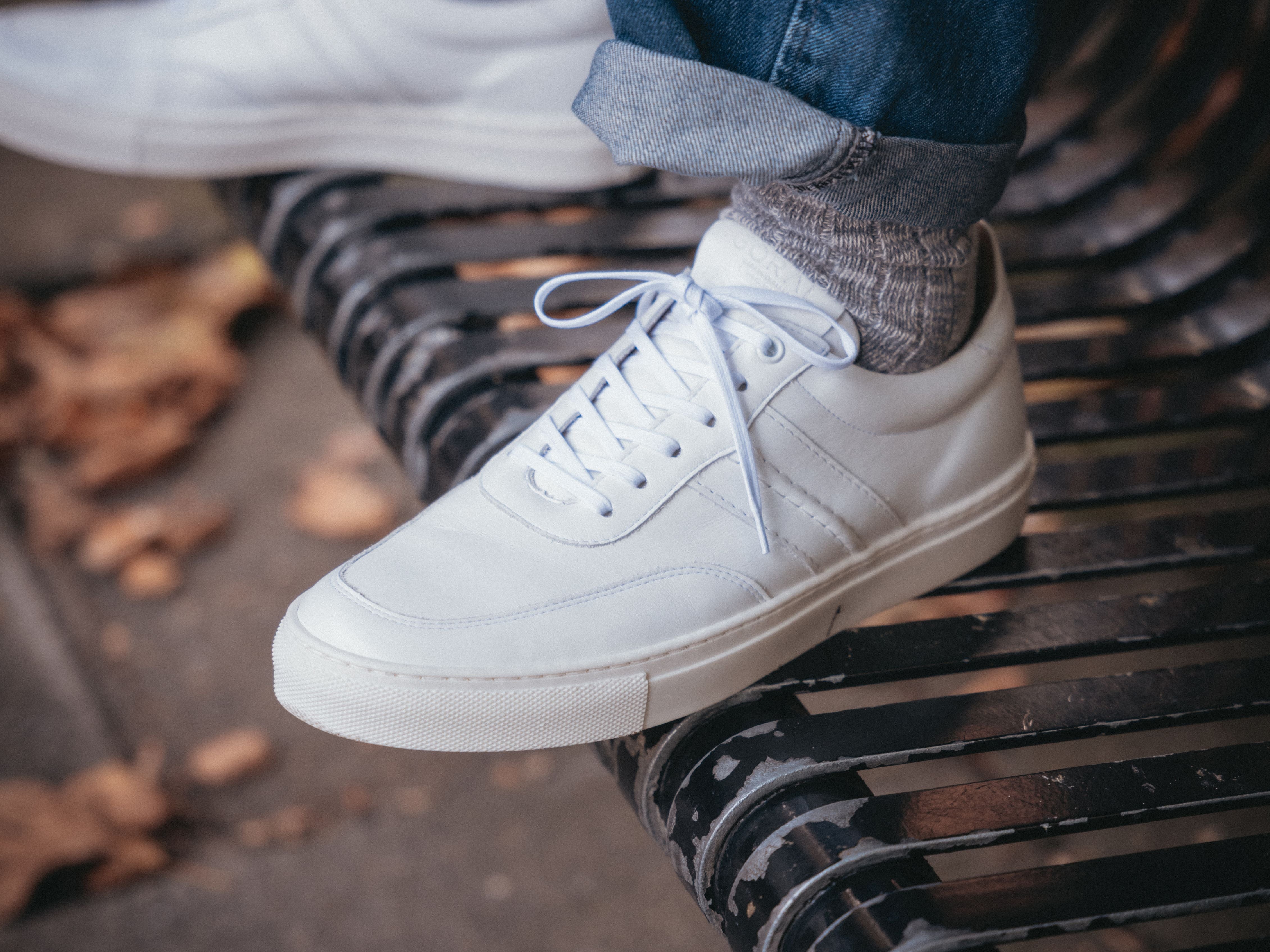The Boulsover Low Top Sneakers - White Calfskin Nappa Leather - GORAL 