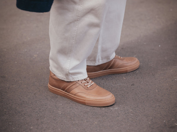 The Boulsover Low Top Sneakers - Horween Chromexcel Natural Brown Leather