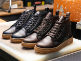 MUGGS 2.0 Rose Anvil x GORAL High Top Shearling Sneakers - Horween Dark Brown Leather PRE-ORDER - GORAL 