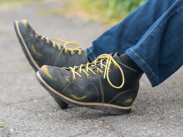Rose Anvil X GORAL Monkey Boots - Yellow Blood Core Leather Black - GORAL 