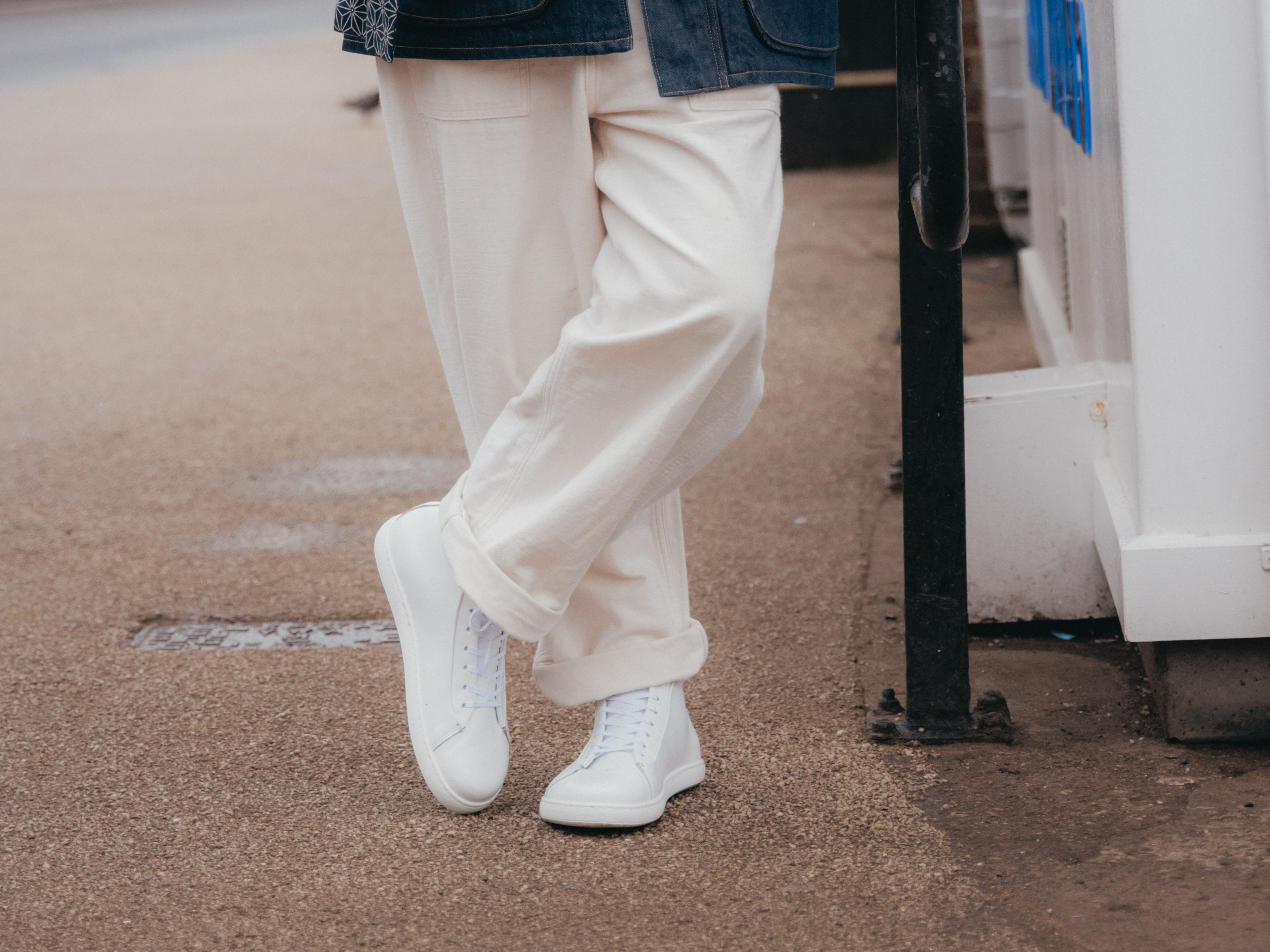 WALKLEY Barefoot High Top White Calfskin Leather Sneaker - GORAL 