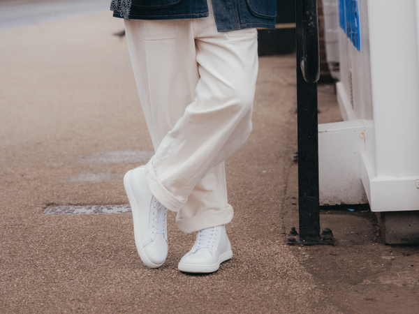 WALKLEY Barefoot High Top White Calfskin Leather Sneaker - GORAL 