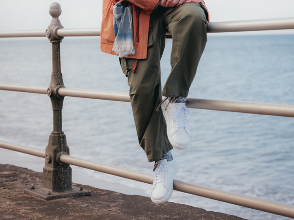 WALKLEY Barefoot Low Top White Calfskin Leather Sneaker - Ready To Ship - GORAL 