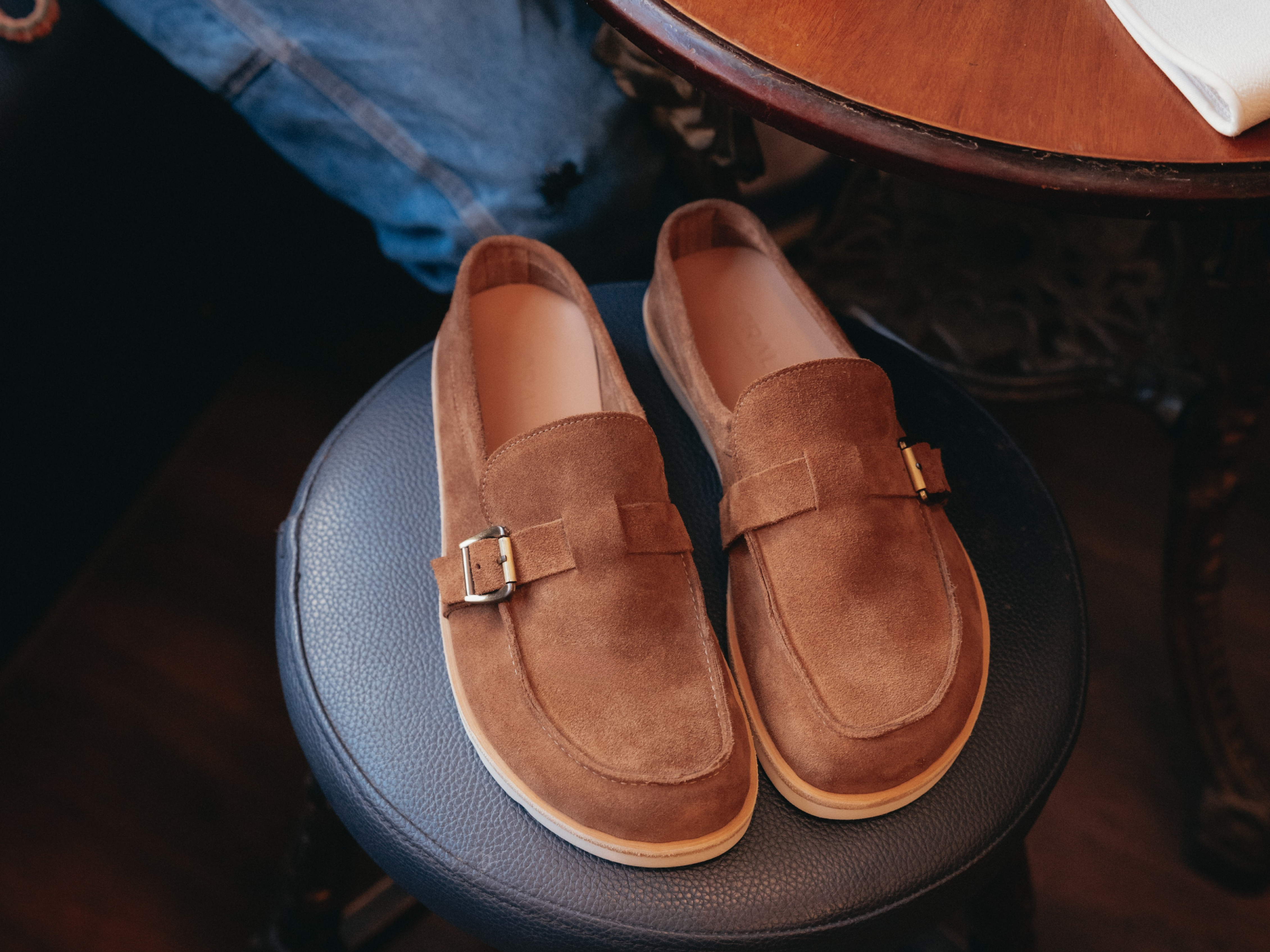 MEERS Barefoot Mules - Chestnut Go Rain Suede Leather - GORAL 