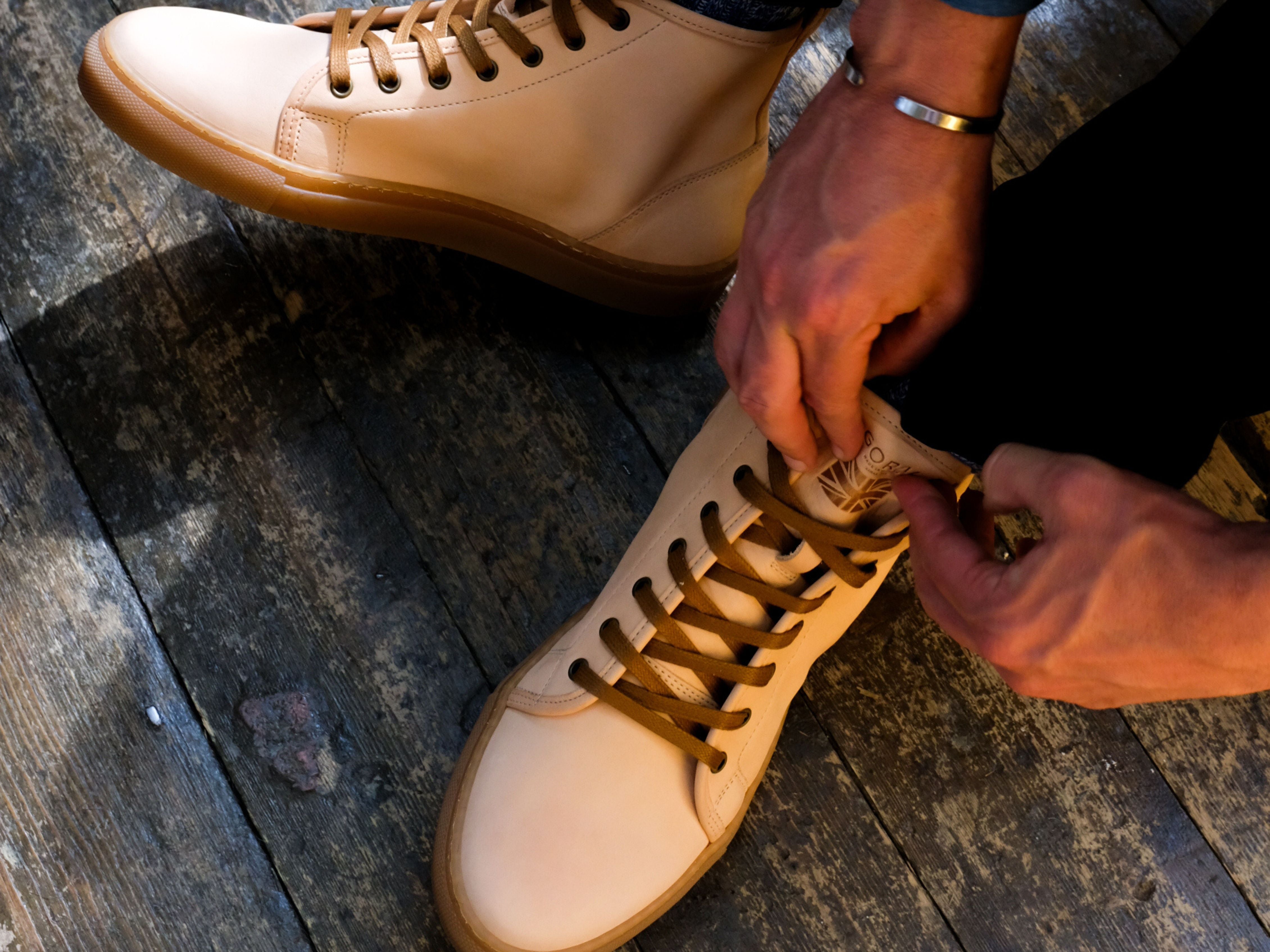 Rose Anvil X GORAL SMUGS High Top Sneaker 2.0 - Maryam Natural Veg Tan Leather