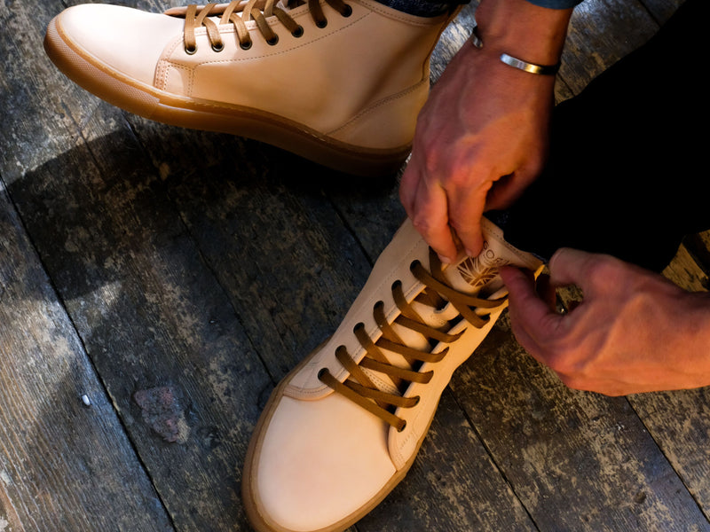 Rose Anvil X GORAL SMUGS High Top Sneaker 2.0 - Maryam Natural Veg Tan Leather