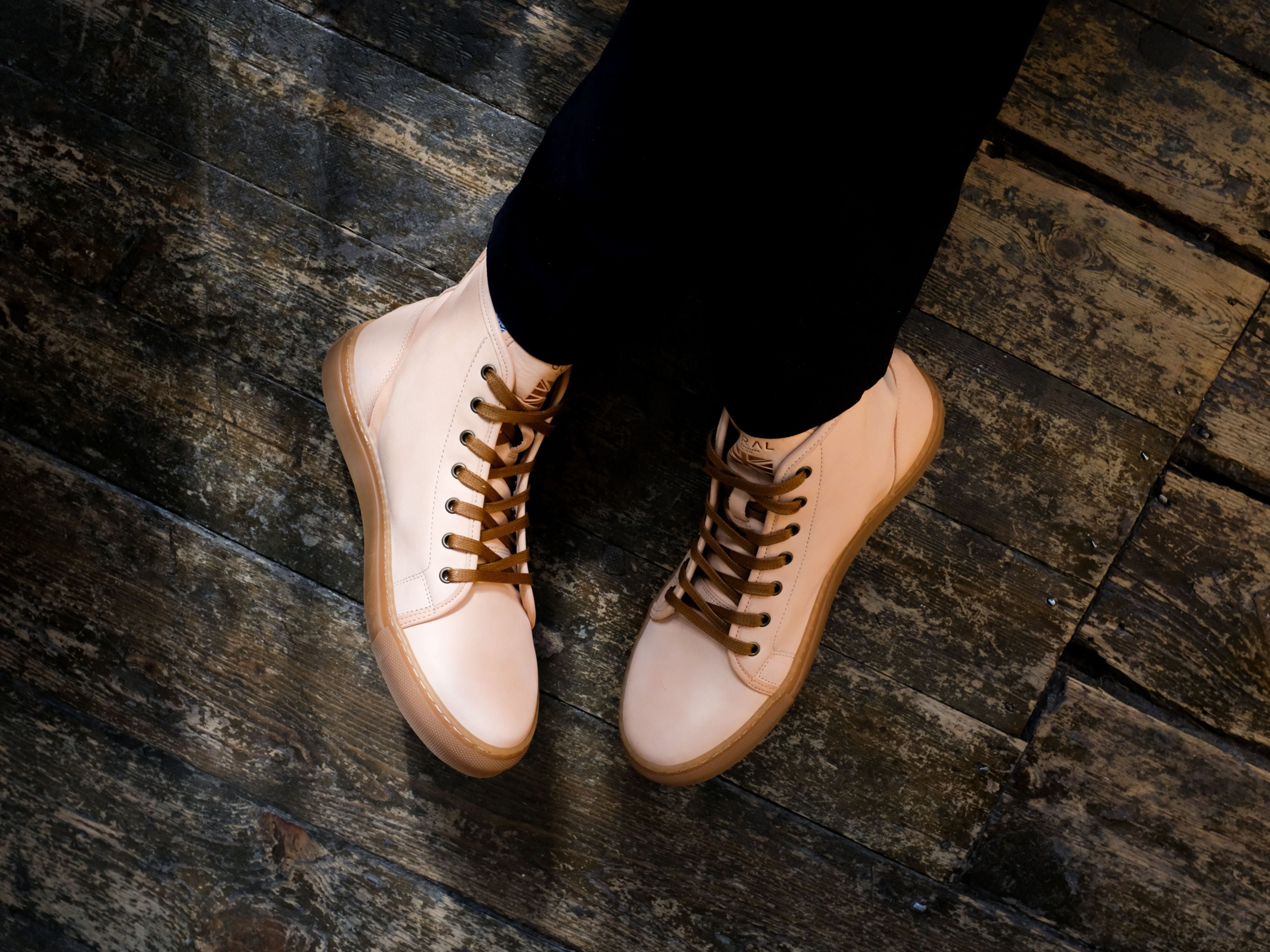 Rose Anvil X GORAL SMUGS High Top Sneaker 2.0 - Maryam Natural Veg Tan Leather