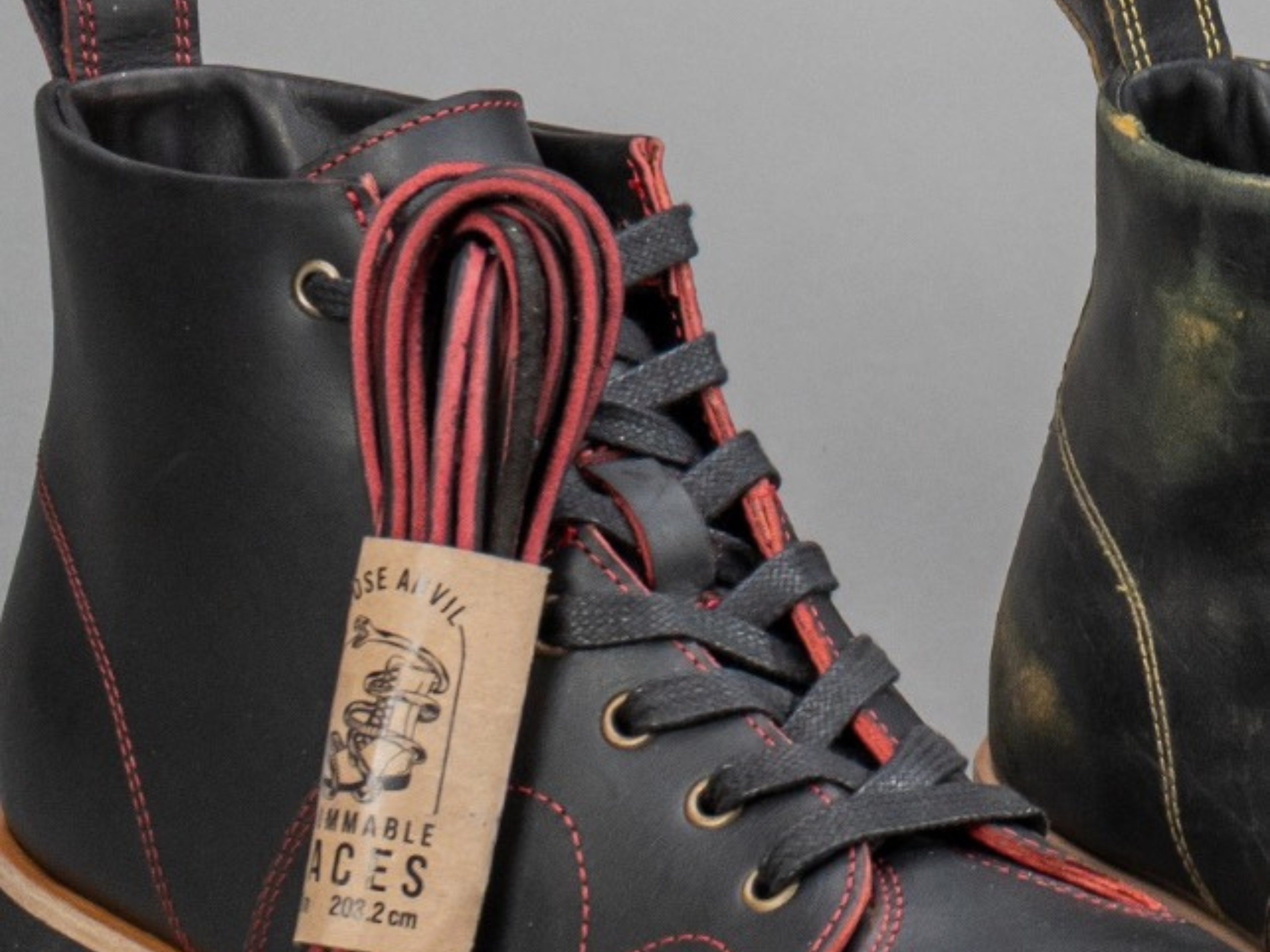 Monkey Boot Blood Core Leather Laces - 203cm - GORAL 