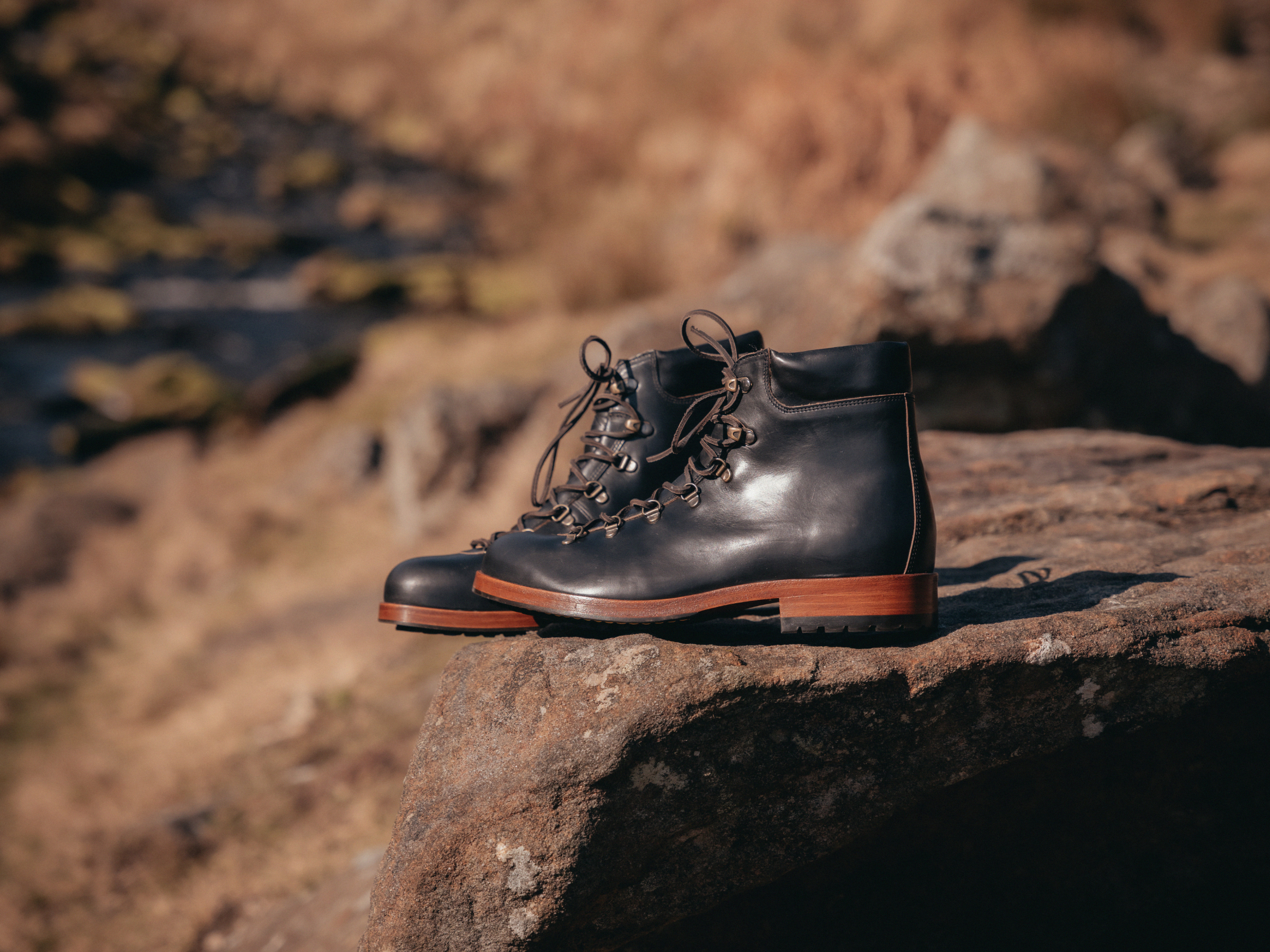 The HAROLD Hiking Boot - Horween Dark Brown Leather - GORAL 
