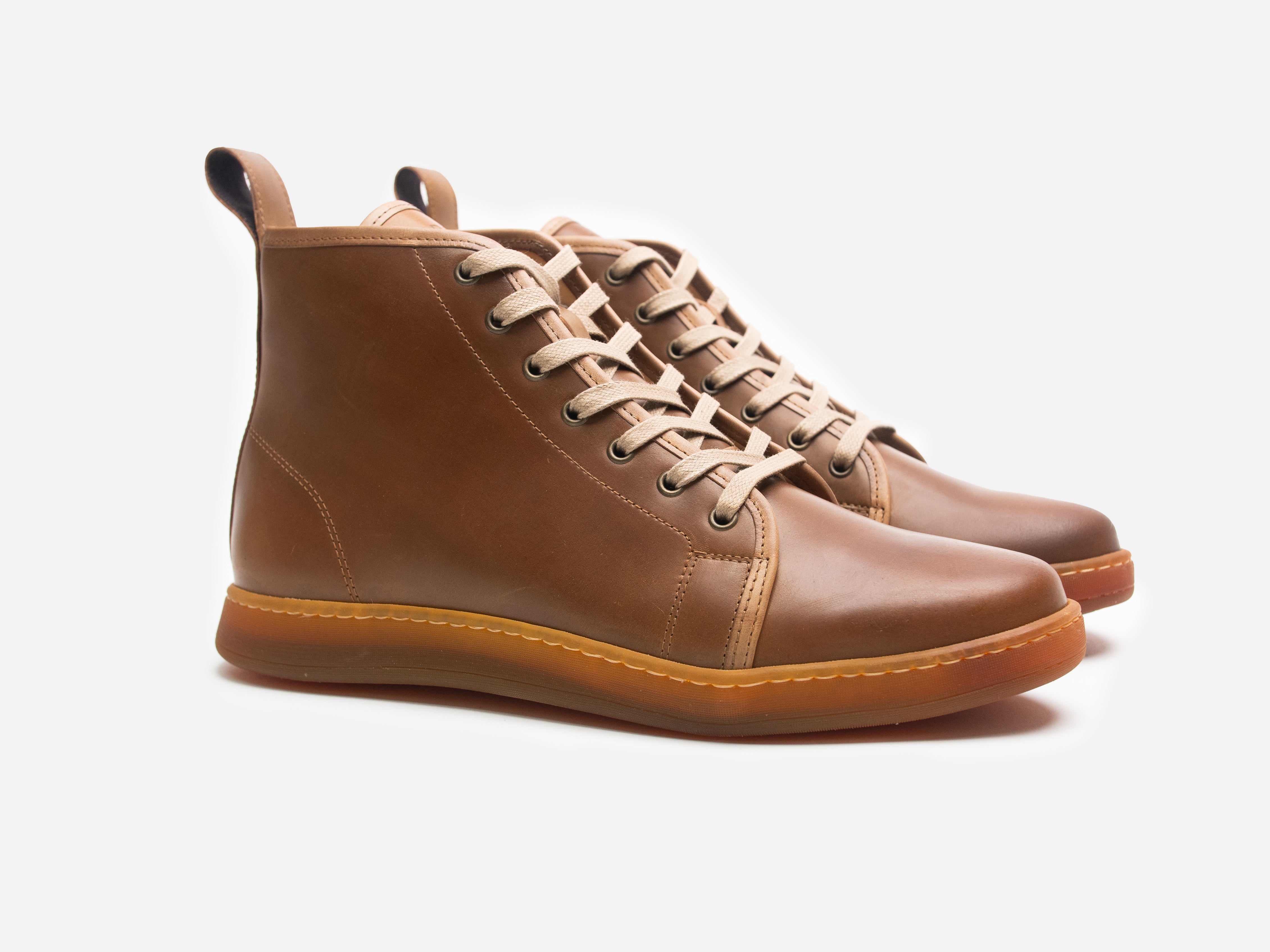 Rose Anvil X GORAL SMUGS High Top Sneaker 2.0 - Shell Cordovan Bourbon - GORAL 
