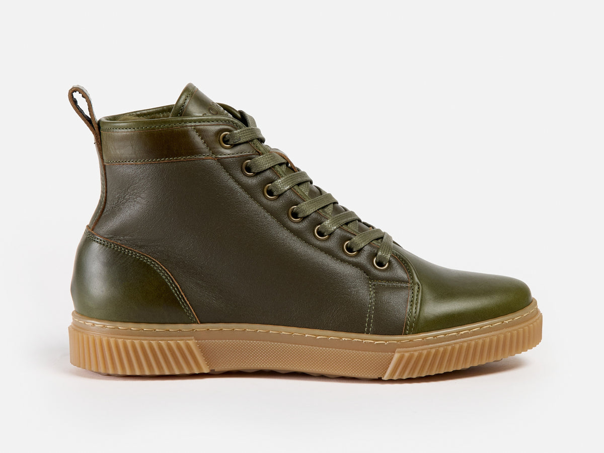 Rose Anvil x GORAL MUGGS 2.0 High Top Shearling Sneakers - Horween Forest Green Leather PRE-ORDER