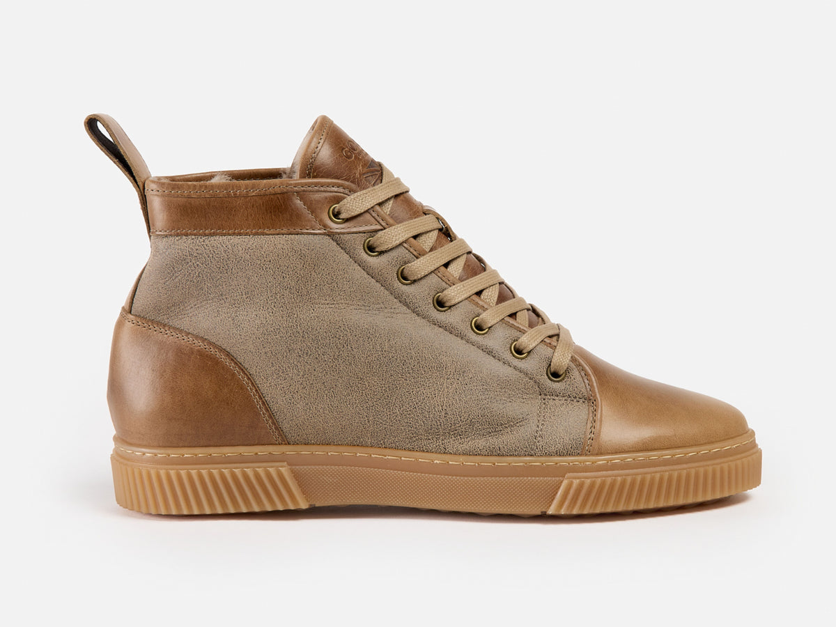 Rose Anvil x GORAL MUGGS 2.0 High Top Shearling Sneakers - Horween Natural Leather PRE-ORDER
