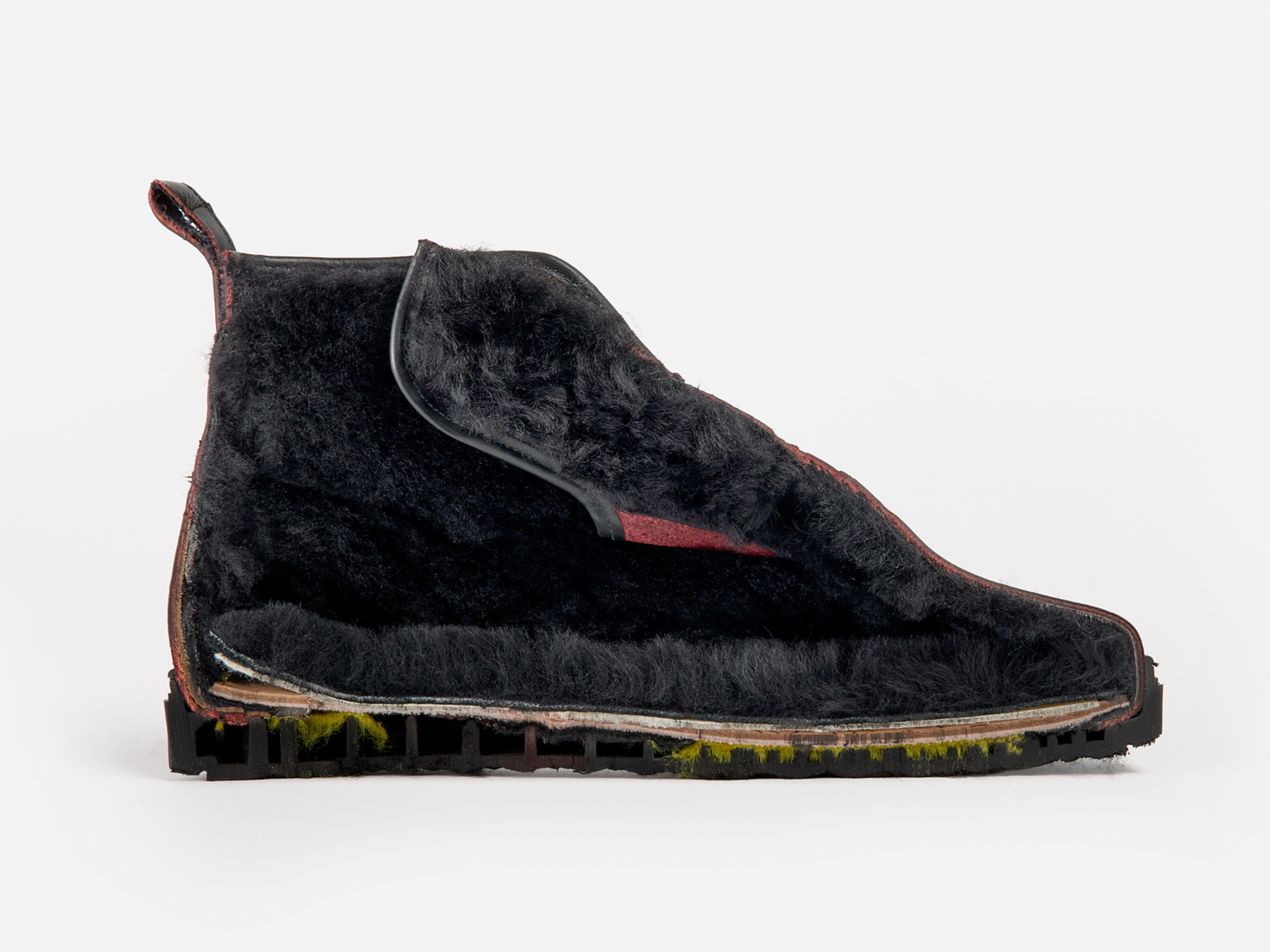 Rose Anvil x GORAL MUGGS 2.0 High Top Shearling Sneakers - Blood Core Leather Winter Sole PRE-ORDER - GORAL 