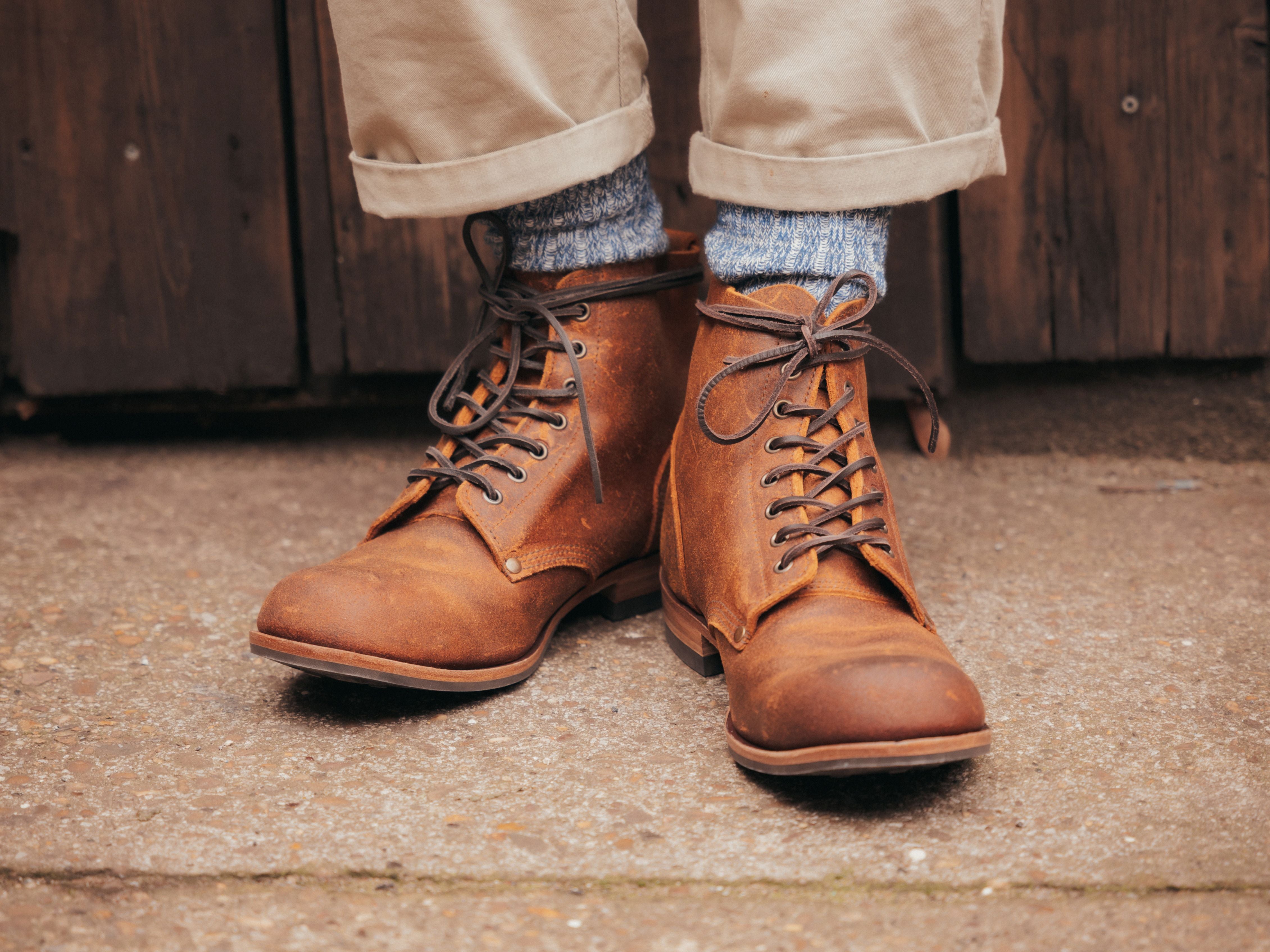 Bradwell WW1 Replica Brass Wire Construction Boot Waxy Commander Brown Wheatbuck PRE-ORDER - GORAL 