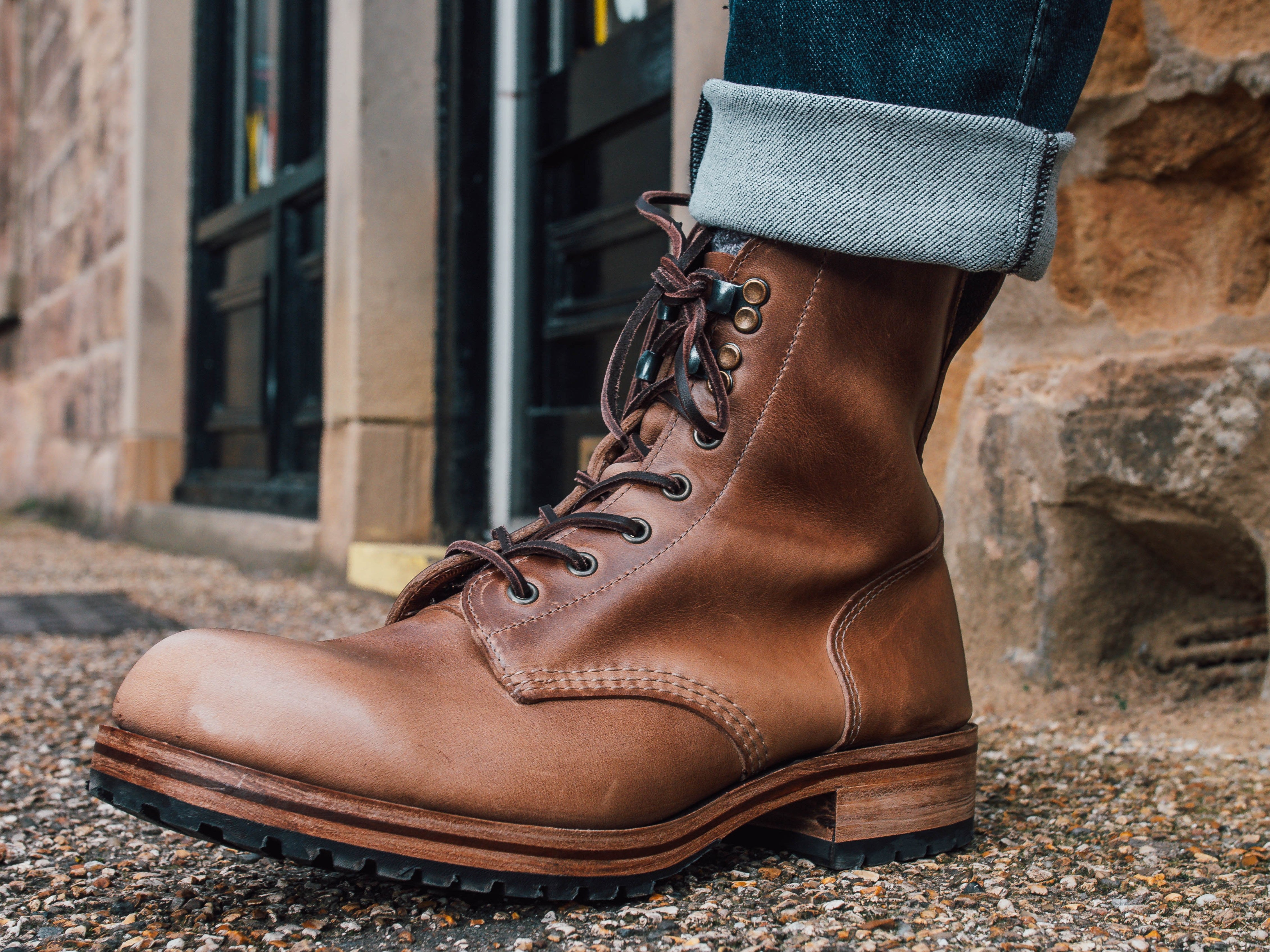 Buxton Brass Wire Construction Boot Horween Chromexcel Natural PRE-ORDER - GORAL 