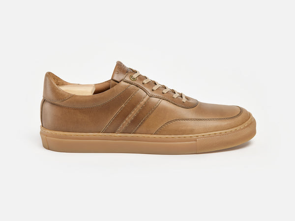 The Boulsover Low Top Sneakers - Horween Chromexcel Natural Brown Leather