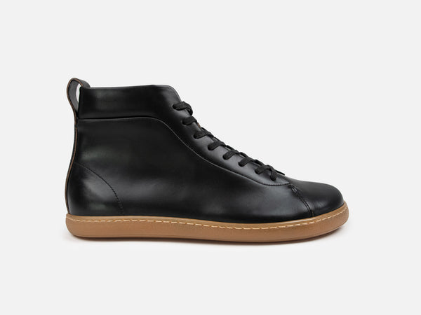 WALKLEY Barefoot High Top Horween Black Leather Sneaker - GORAL 